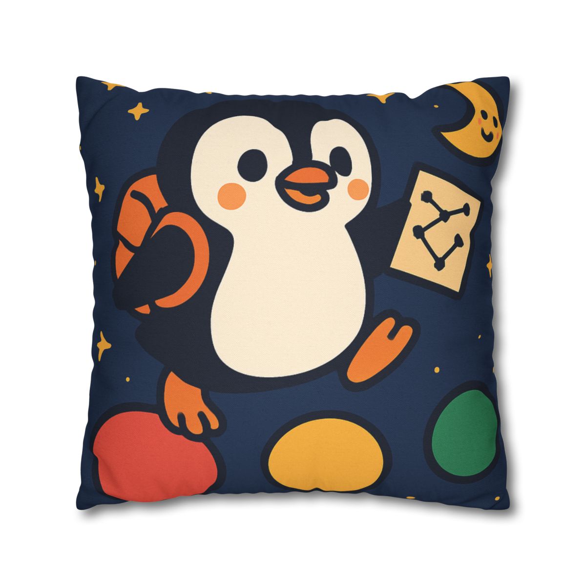 Planet Hopping Penguin Explorer comfortable bedding pillow covers