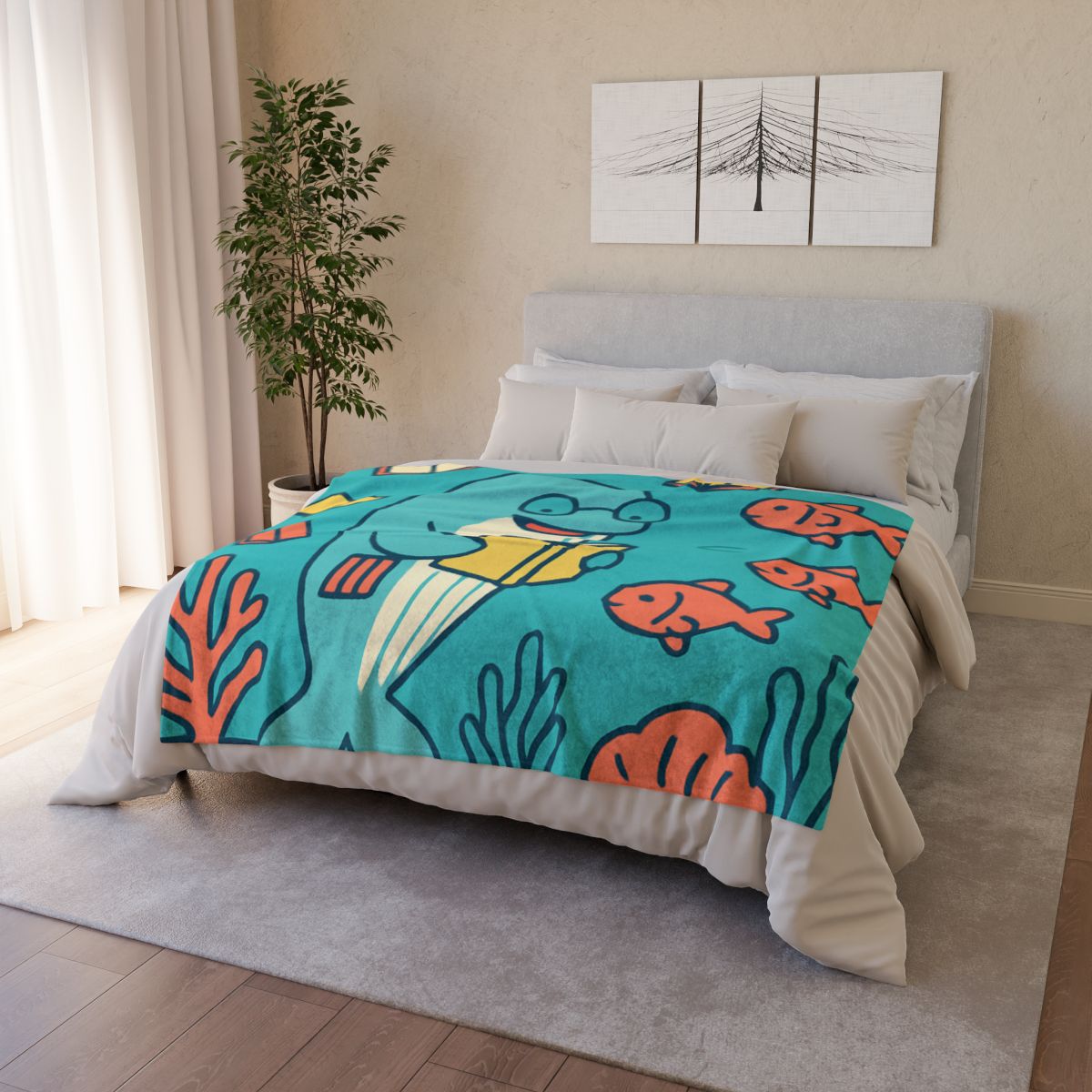 Coral Library Cruise decorative home blankets