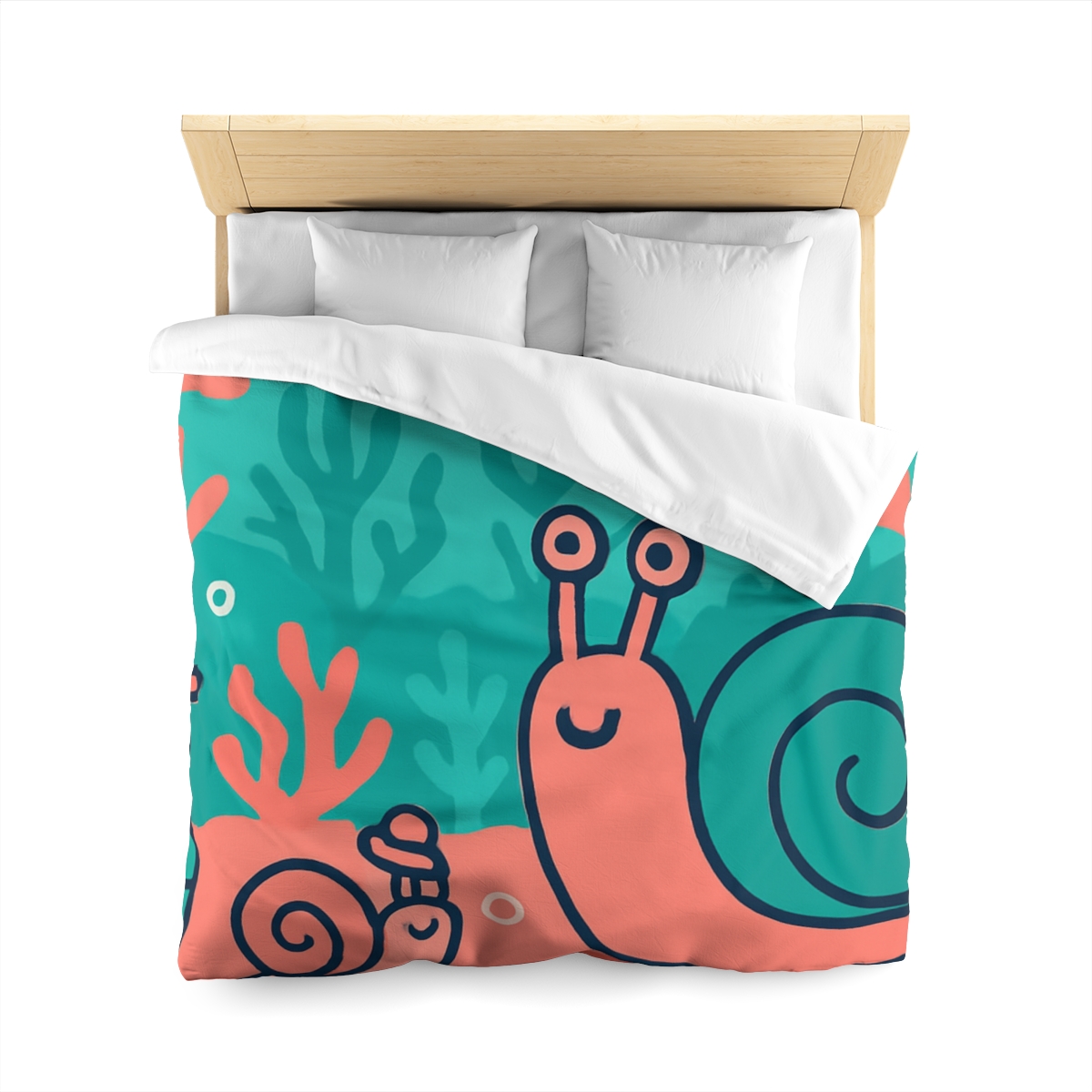 Coral City Snail Parade trendy bedroom duvets