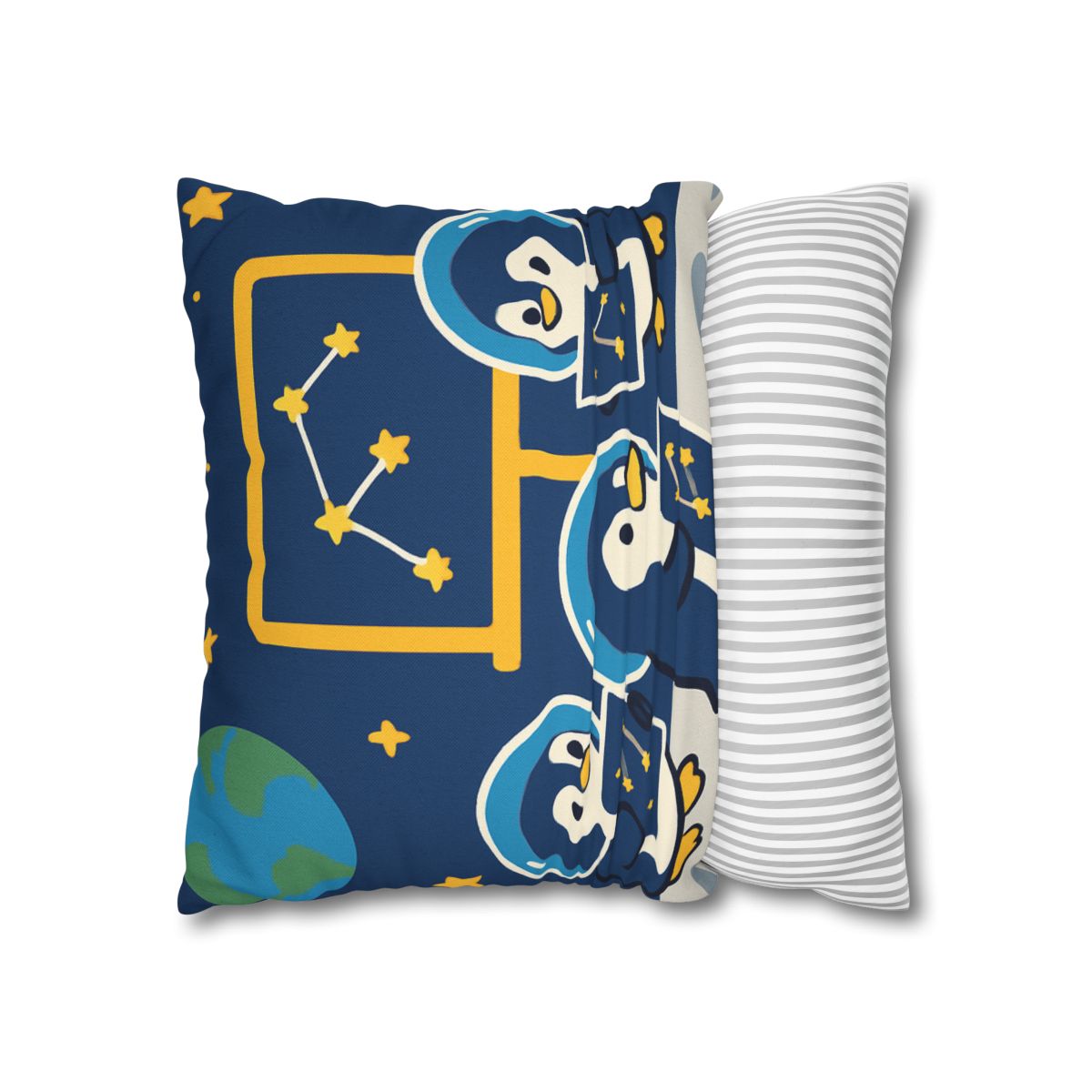 Space School For Curious Penguins personalized pillow covers