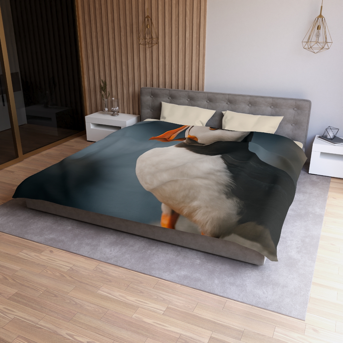 Cliff Breeze Atlantic Puffin designer printed duvets