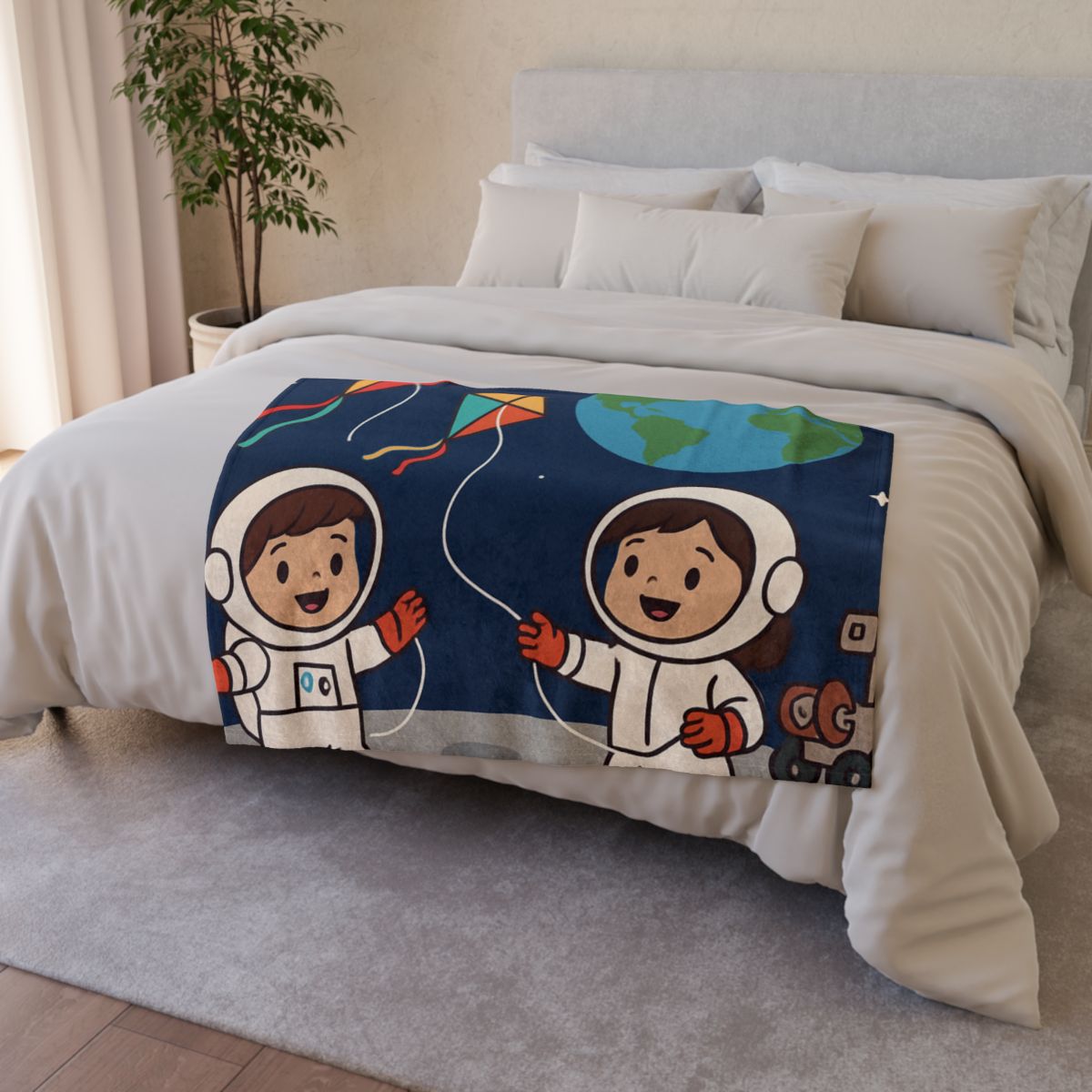 Kite Festival On The Moon decorative home blankets