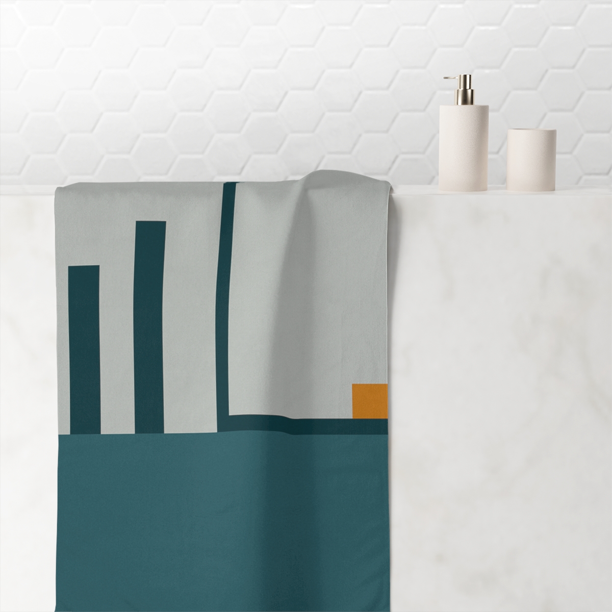 Stepped Pair And Open Rectangle designer printed towels