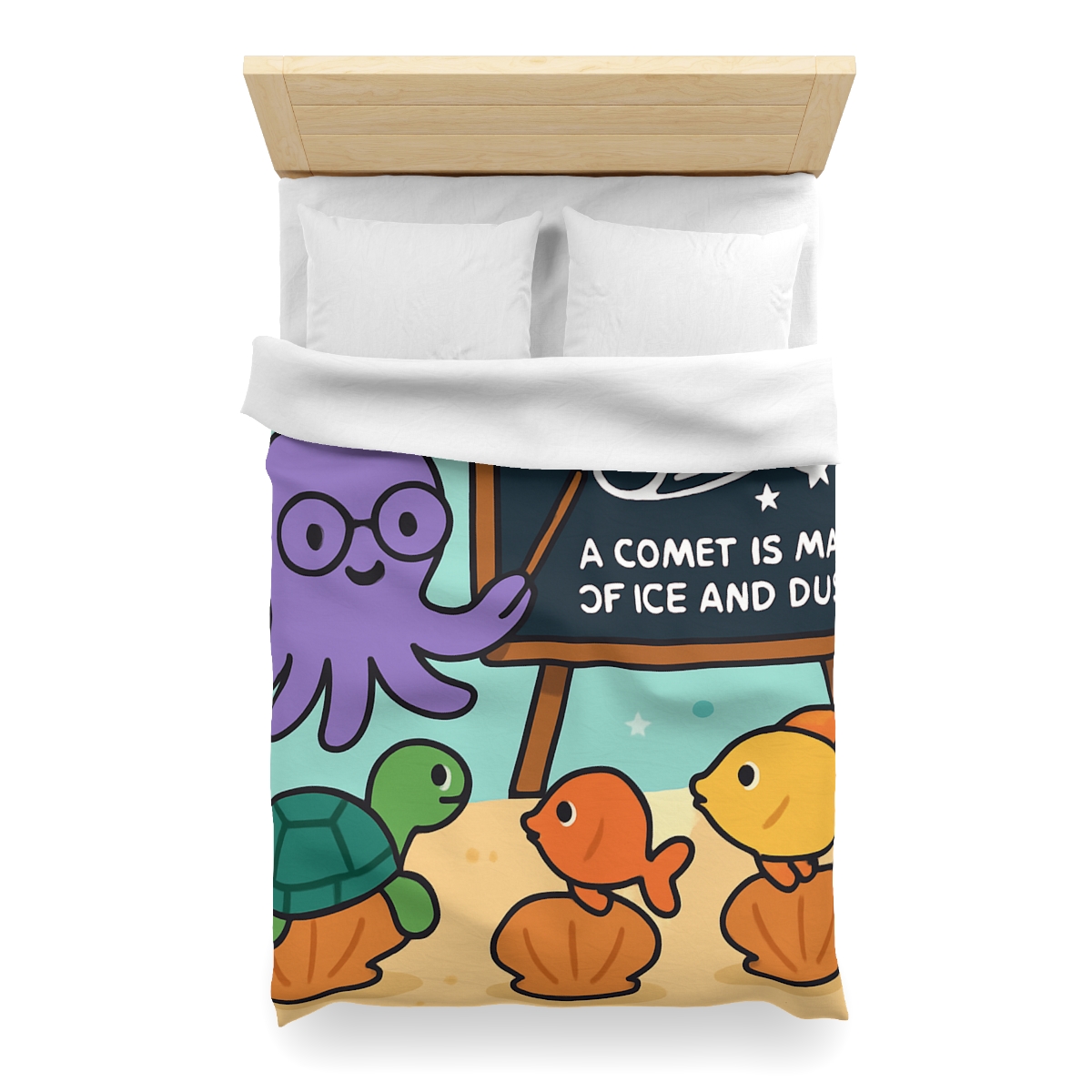 Comet Classroom With Professor Octopus soft comforter duvets