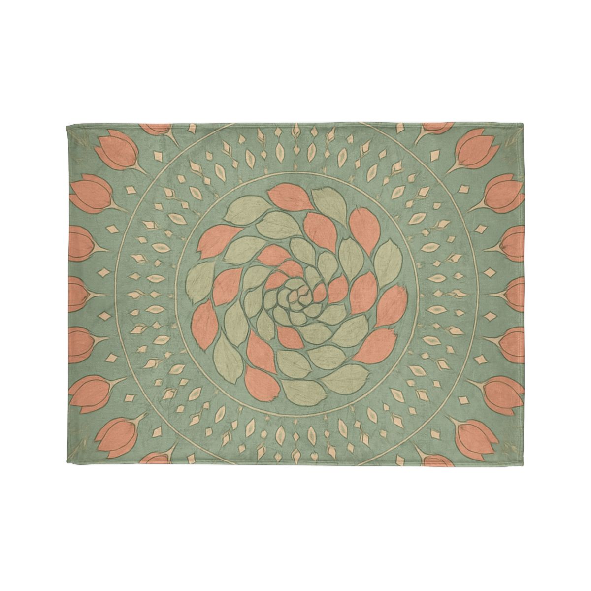 Bud Spiral Mandala custom blankets