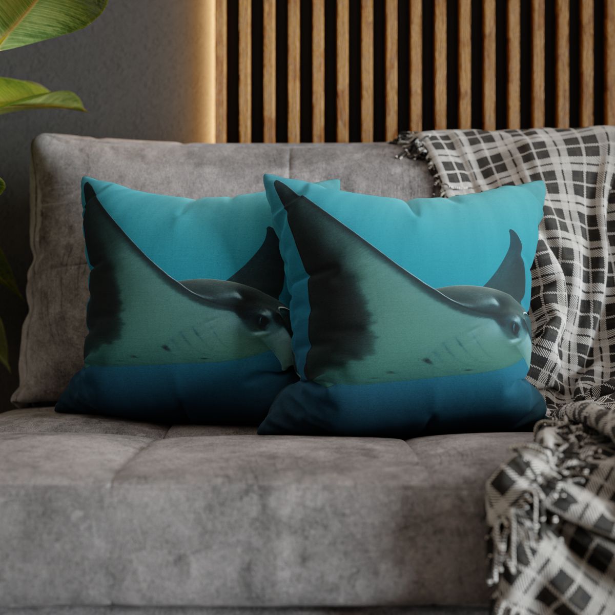 Tidal Wings Reef Manta Ray unique gift pillow cases