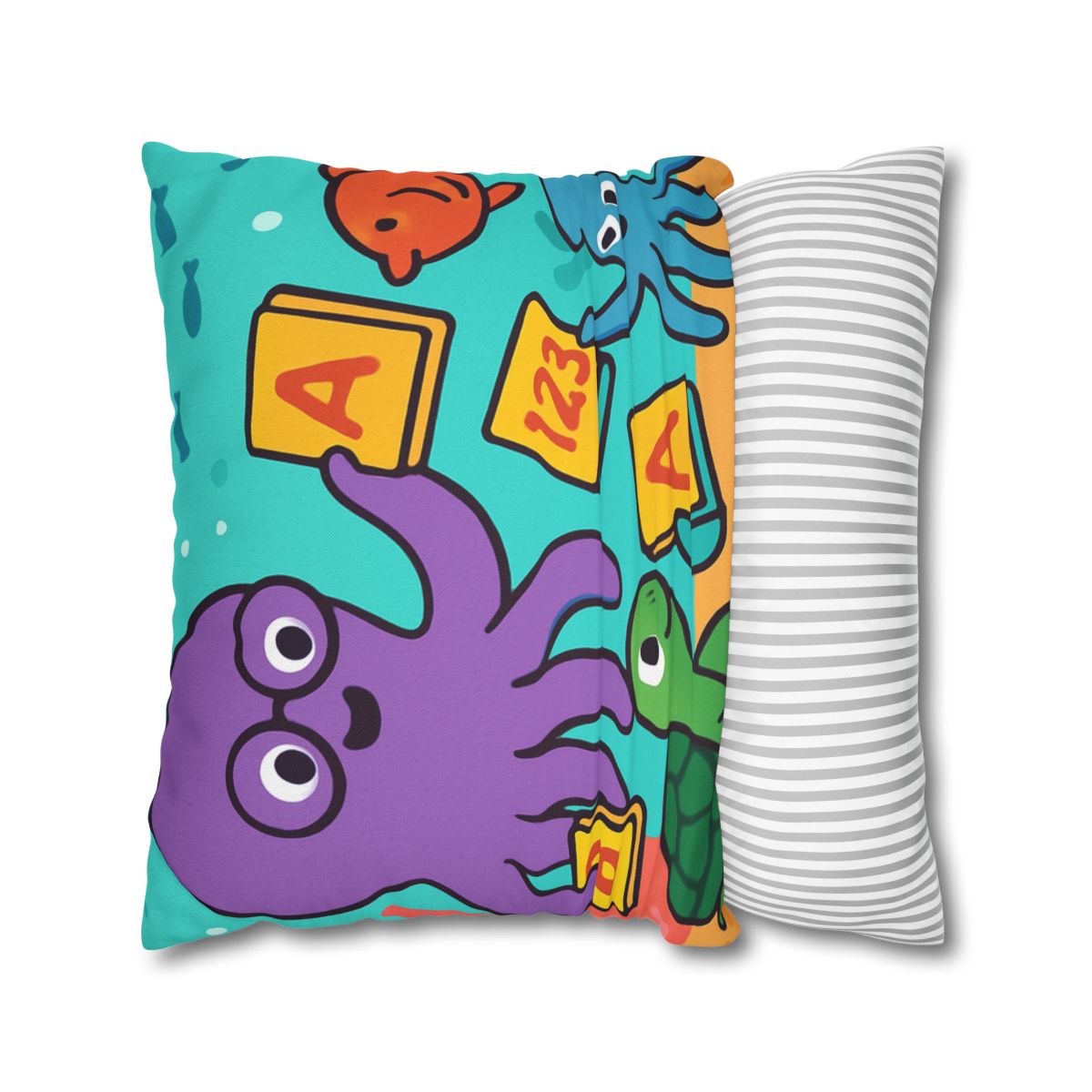 Octopus Librarian In Coral Reef School custom pillow cases