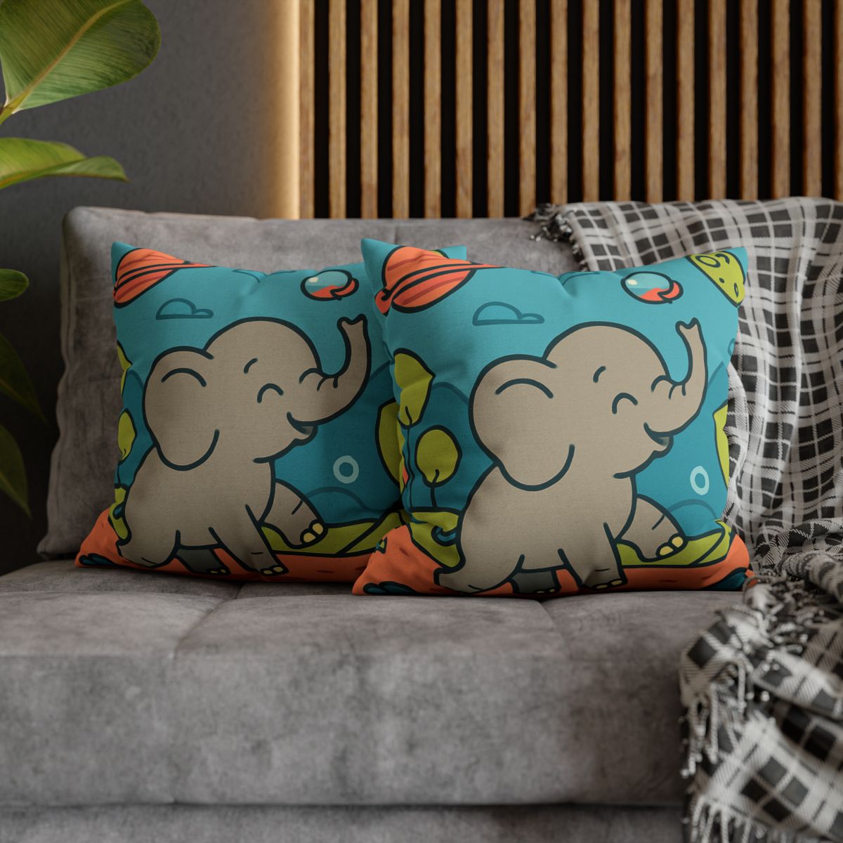 Astro Safari Elephant trendy patterned pillow cases