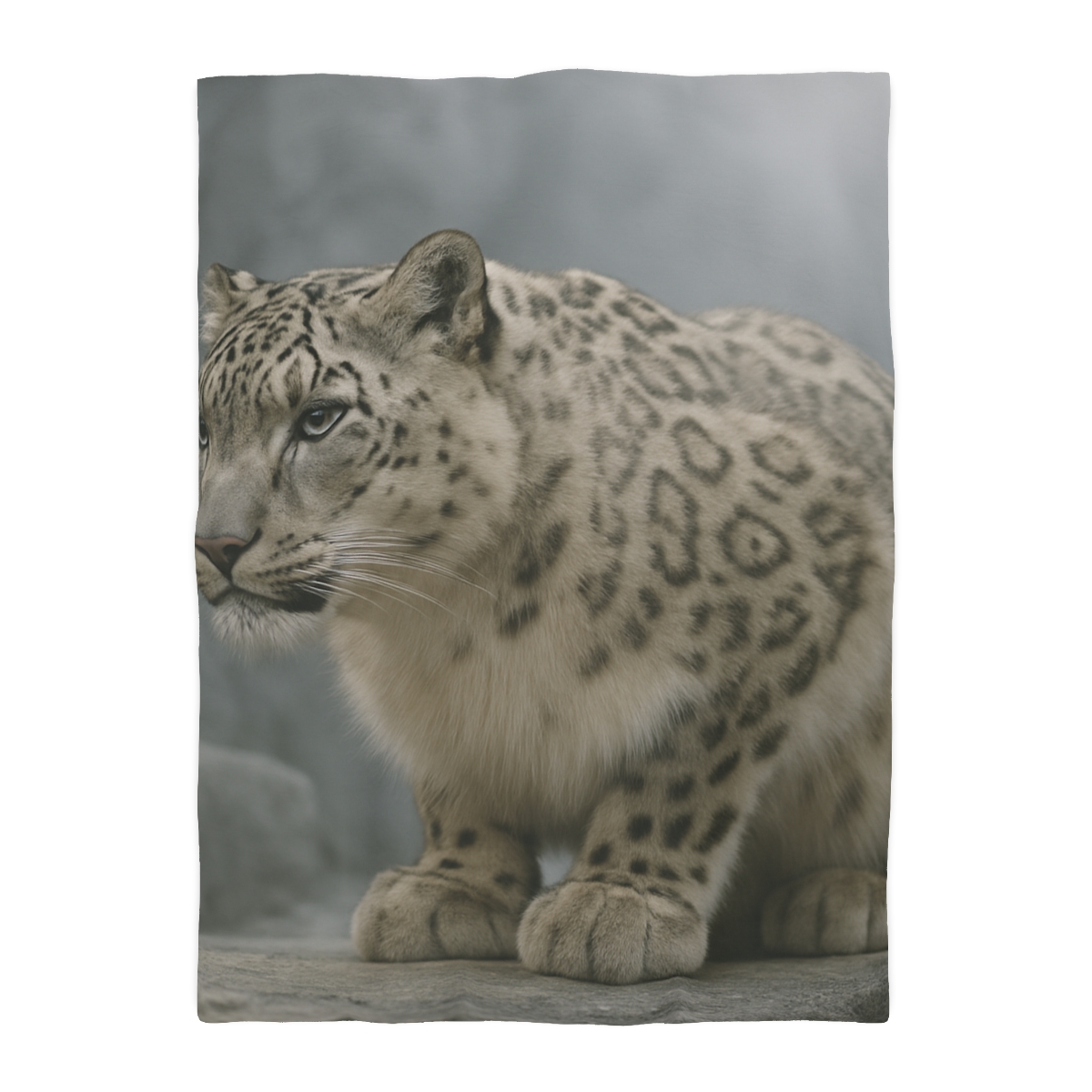 Silent Ridge Snow Leopard designer printed duvets