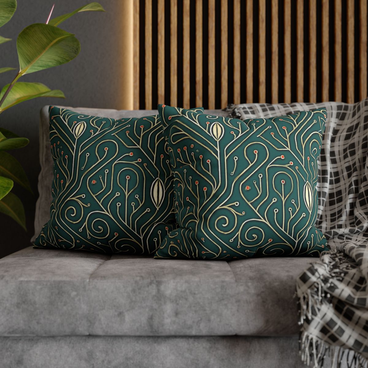 Vine Circuit Filigree designer print pillow cases