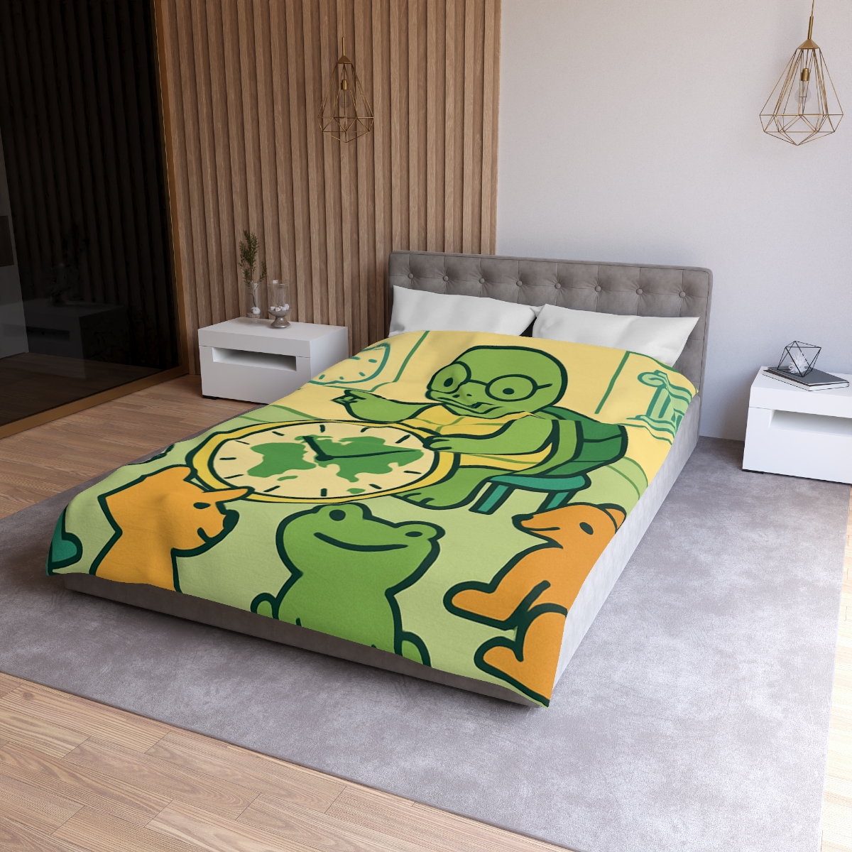 Time-Traveling Turtle School personalized bedding duvets