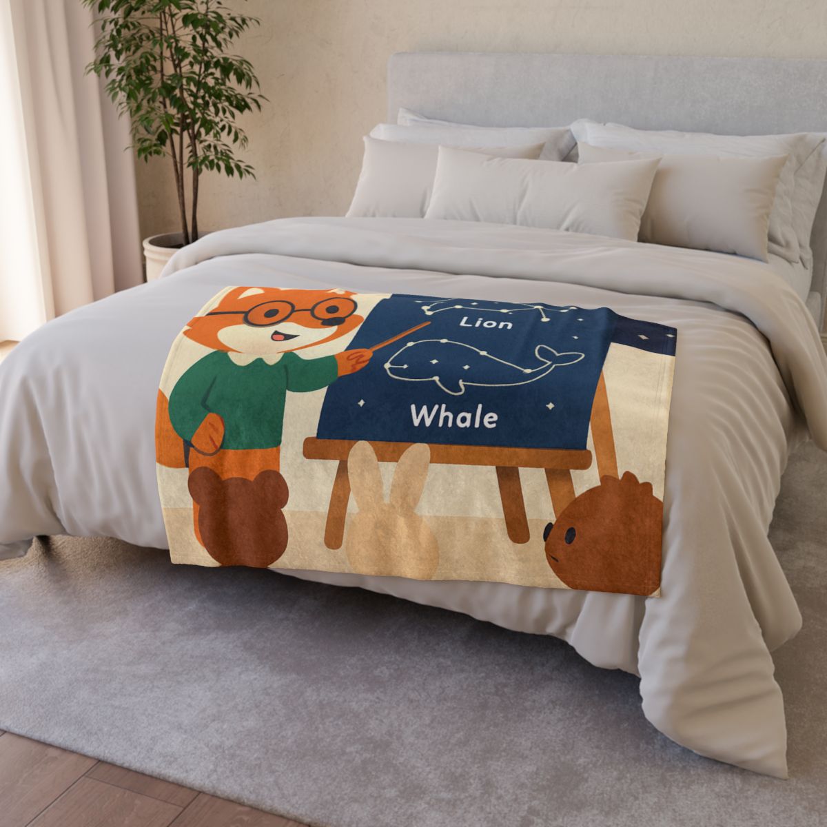 Constellation Classroom Fox soft fleece blankets