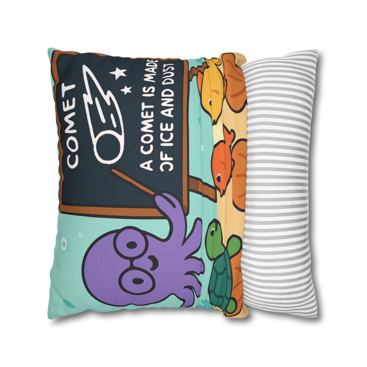 Comet Classroom With Professor Octopus soft cotton pillow cases