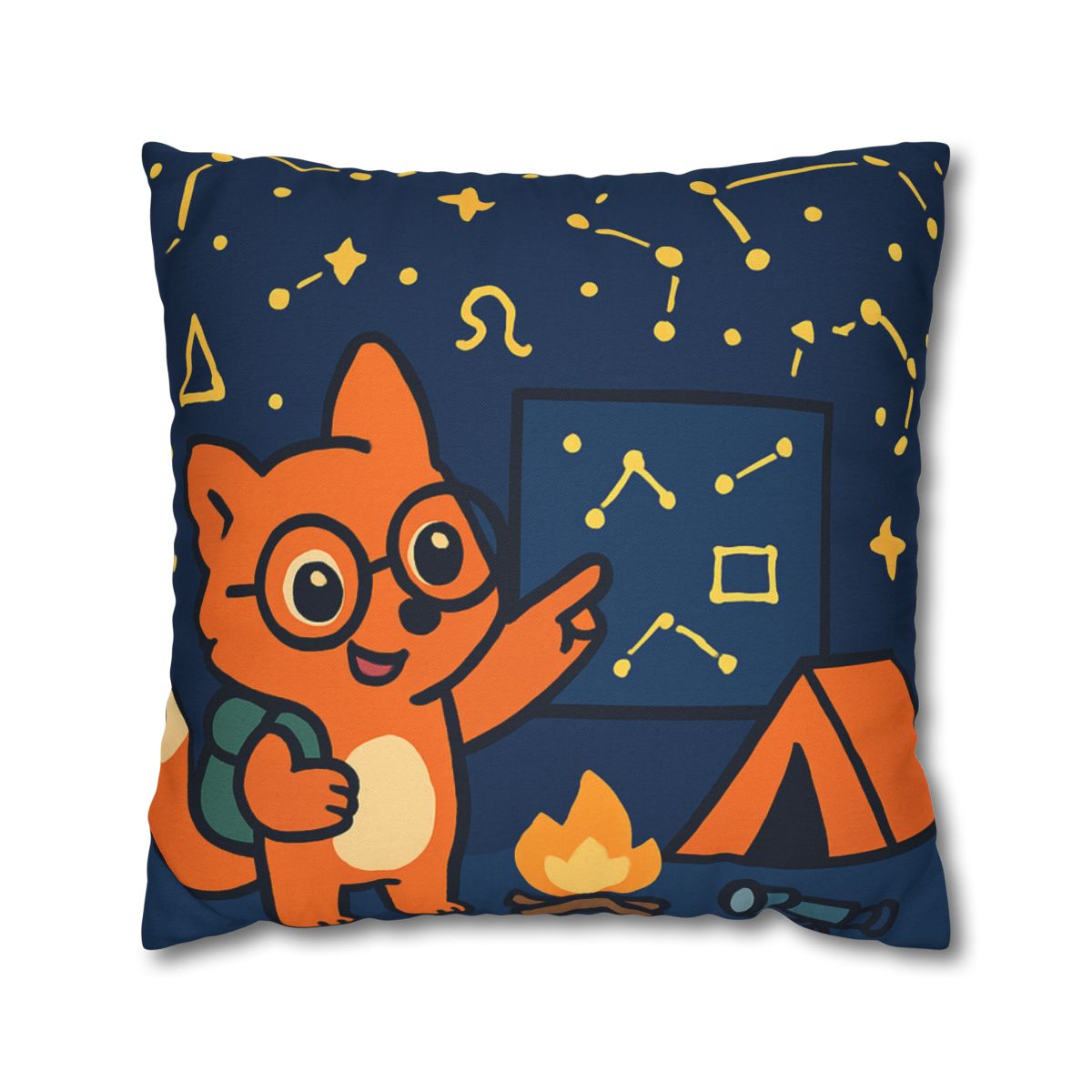 Constellation Camping With Fox Astronomer unique gift pillow cases