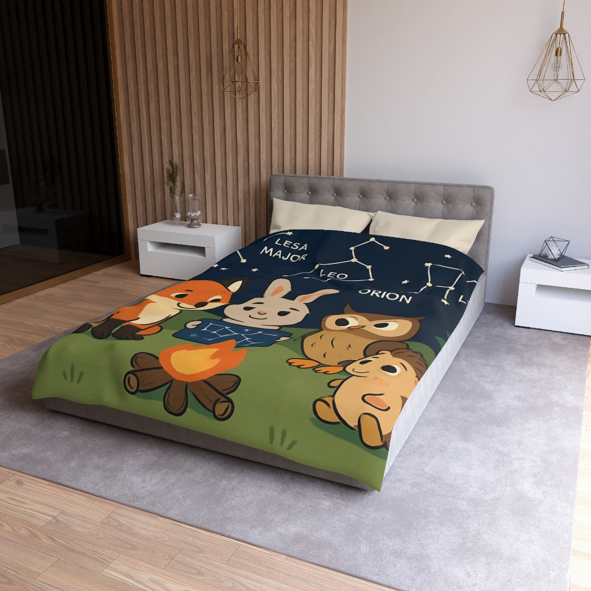 Constellation Campfire Critters custom duvets