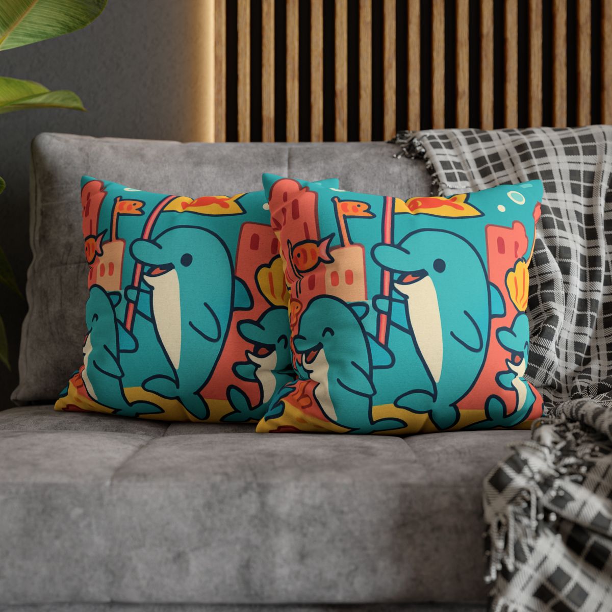 Coral City Dolphin Parade unique gift pillow cases