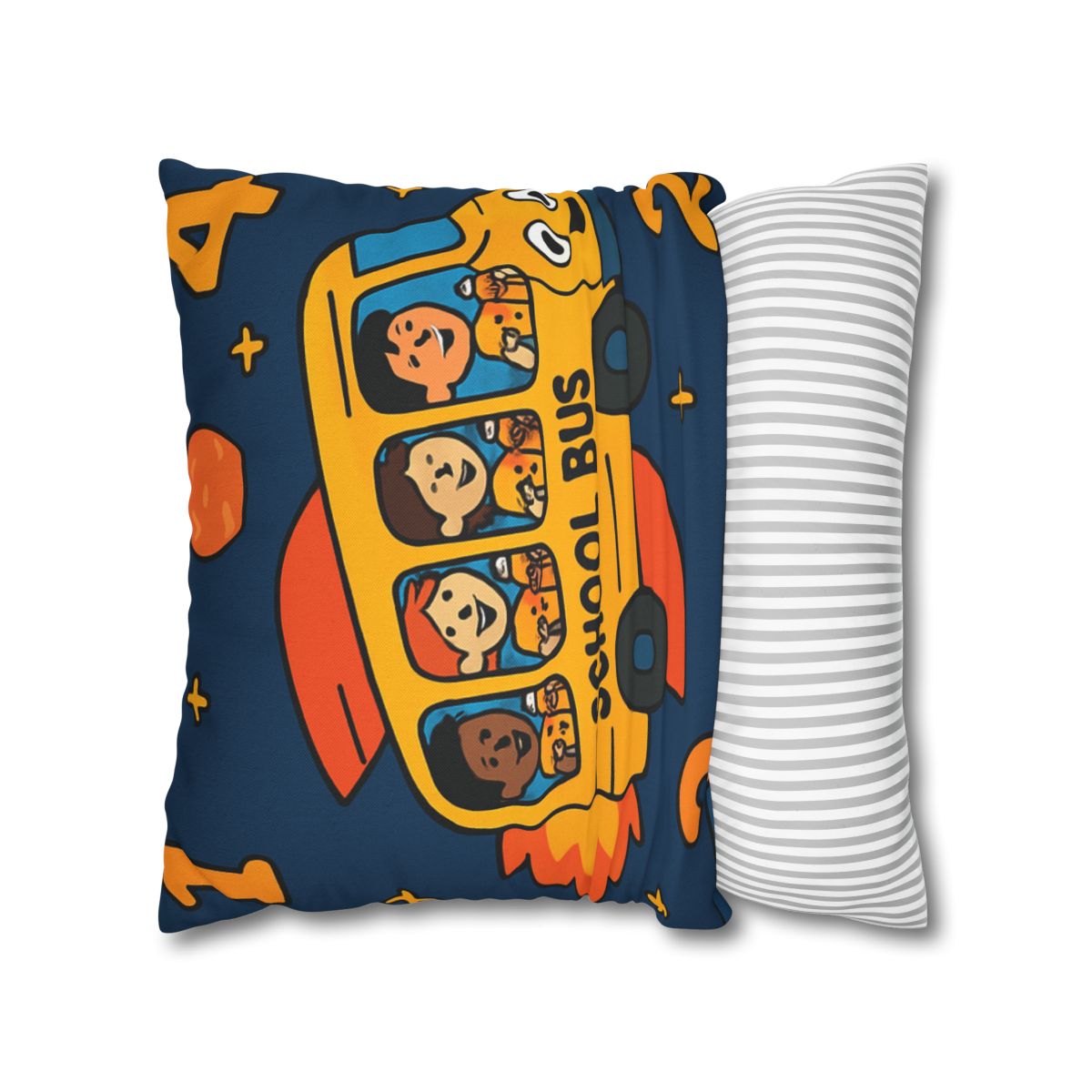 Rocket School Bus To Planet Math stylish decorative pillowcases