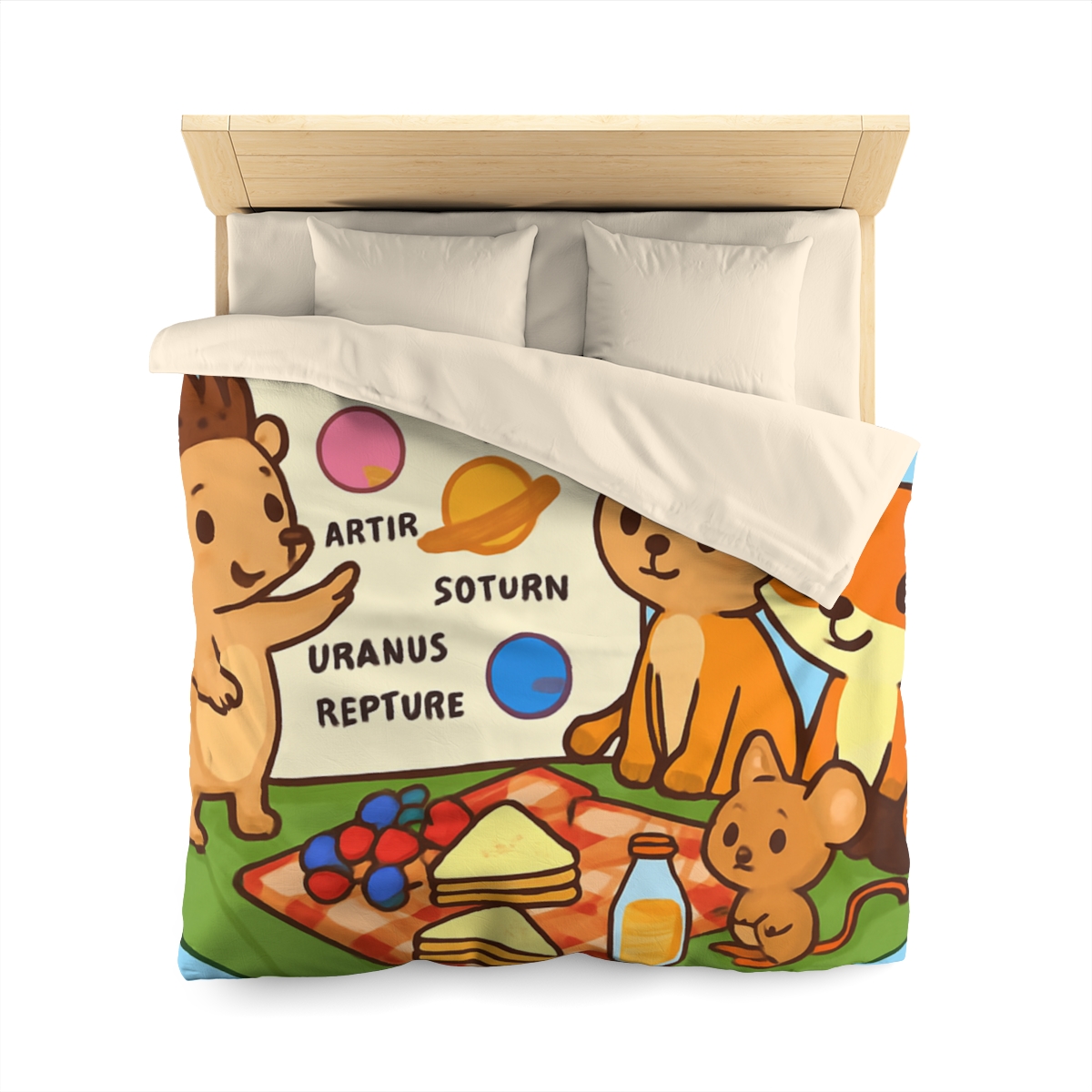 Solar System Picnic On A Floating Leaf stylish duvet covers