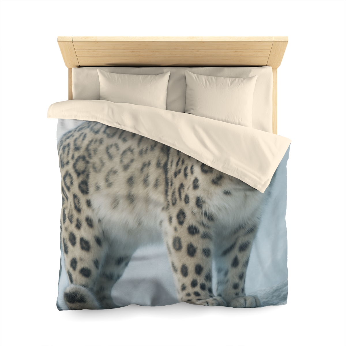 Frost Summit Snow Leopard personalized bedding duvets