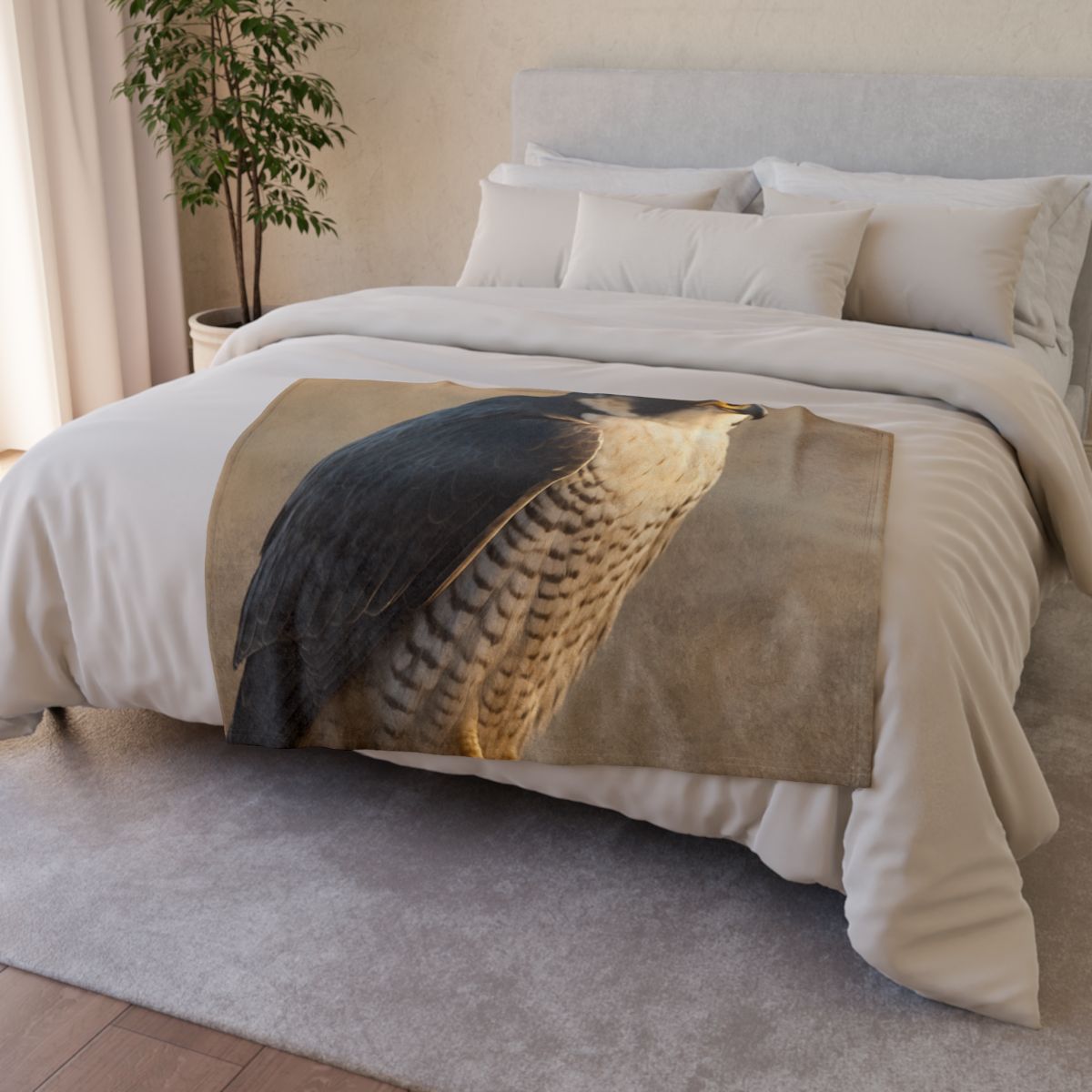 Silver Dusk Peregrine Falcon custom blankets