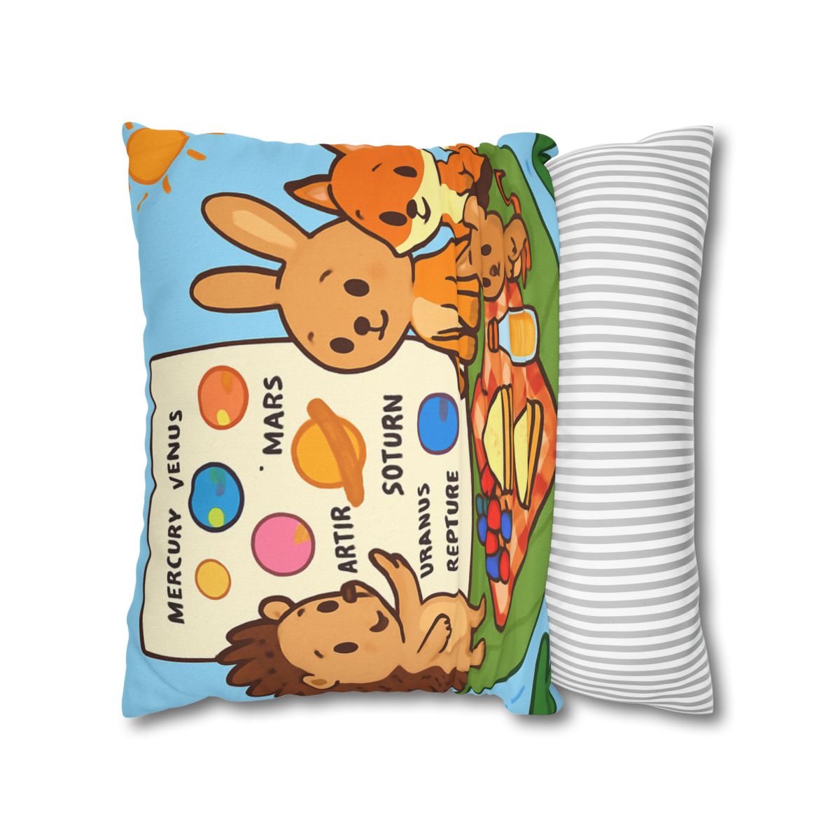 Solar System Picnic On A Floating Leaf trendy patterned pillow cases