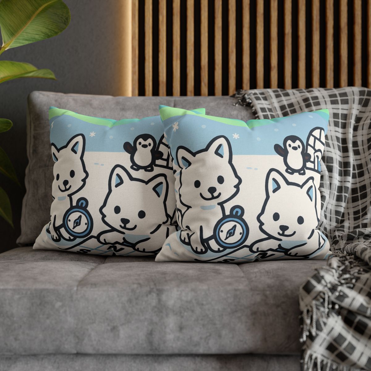 Polar Aurora Map Makers trendy patterned pillow cases