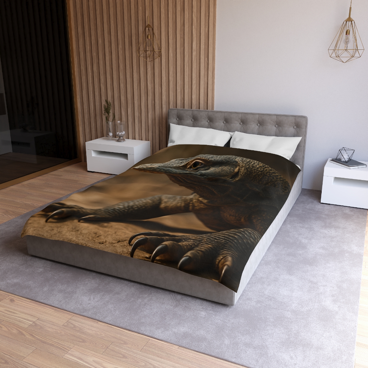 Ancient Sentinel Komodo Dragon personalized bedding duvets