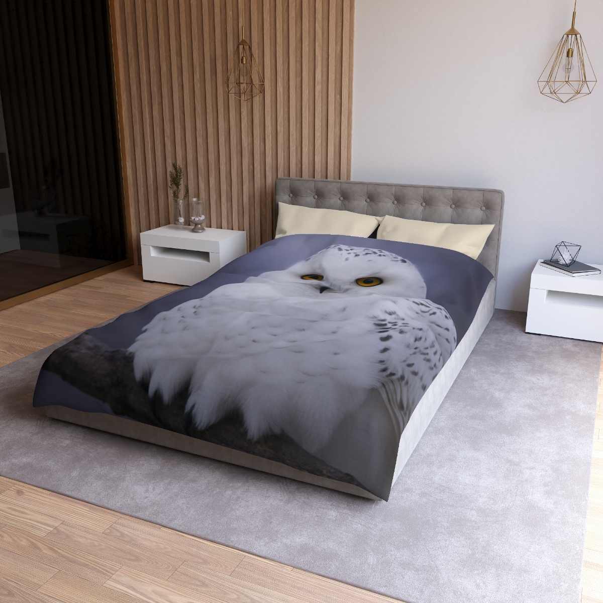 Twilight Watcher Snowy Owl soft comforter duvets