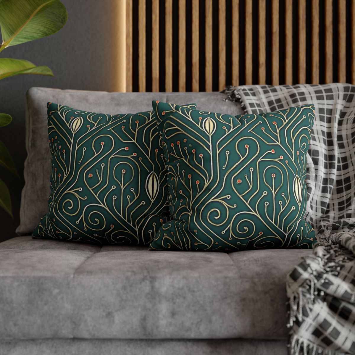 Vine Circuit Filigree designer print pillow cases