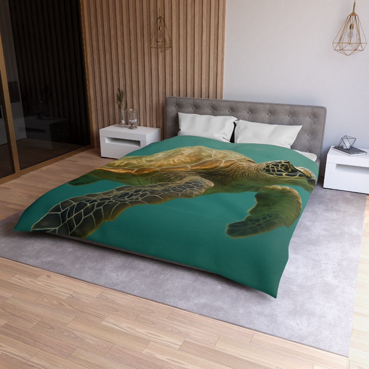 Amber Stillness Green Sea Turtle stylish duvet covers