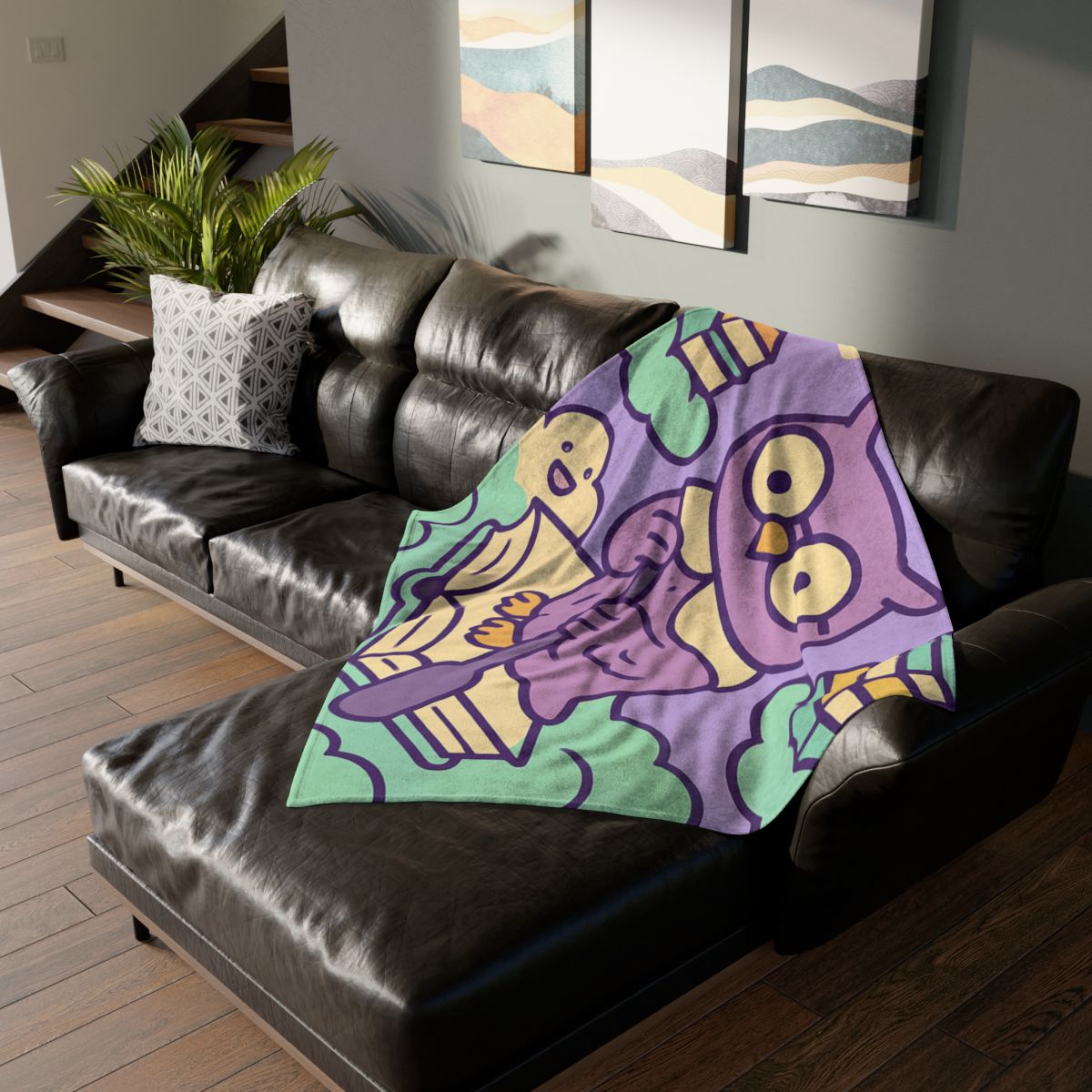 Cloud Library Owl Boat designer printed blankets