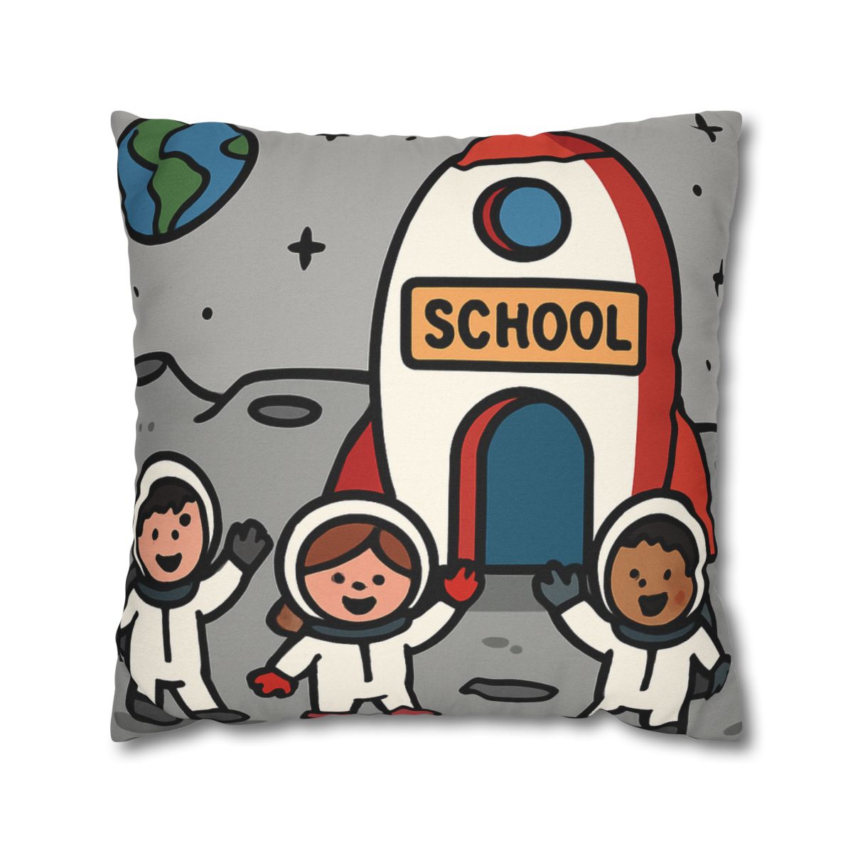 Rocket School On The Moon trendy patterned pillow cases