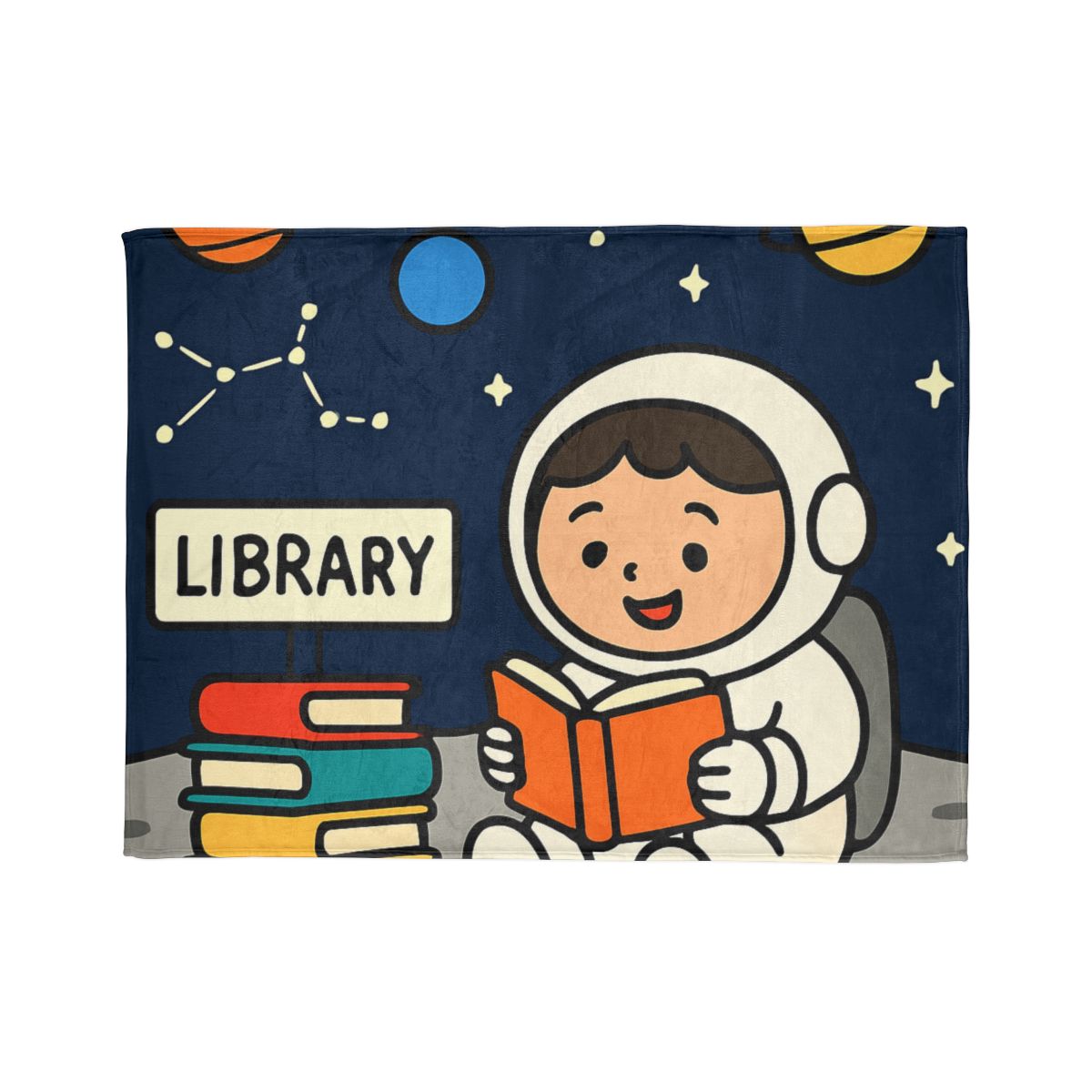 Galaxy Library On The Moon warm winter blankets