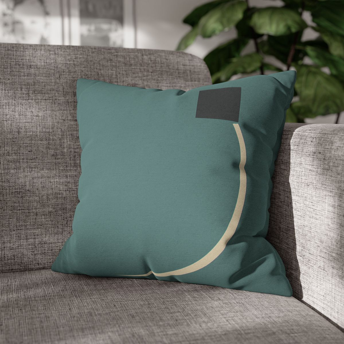 Negative Space Corner Arc soft cotton pillow cases