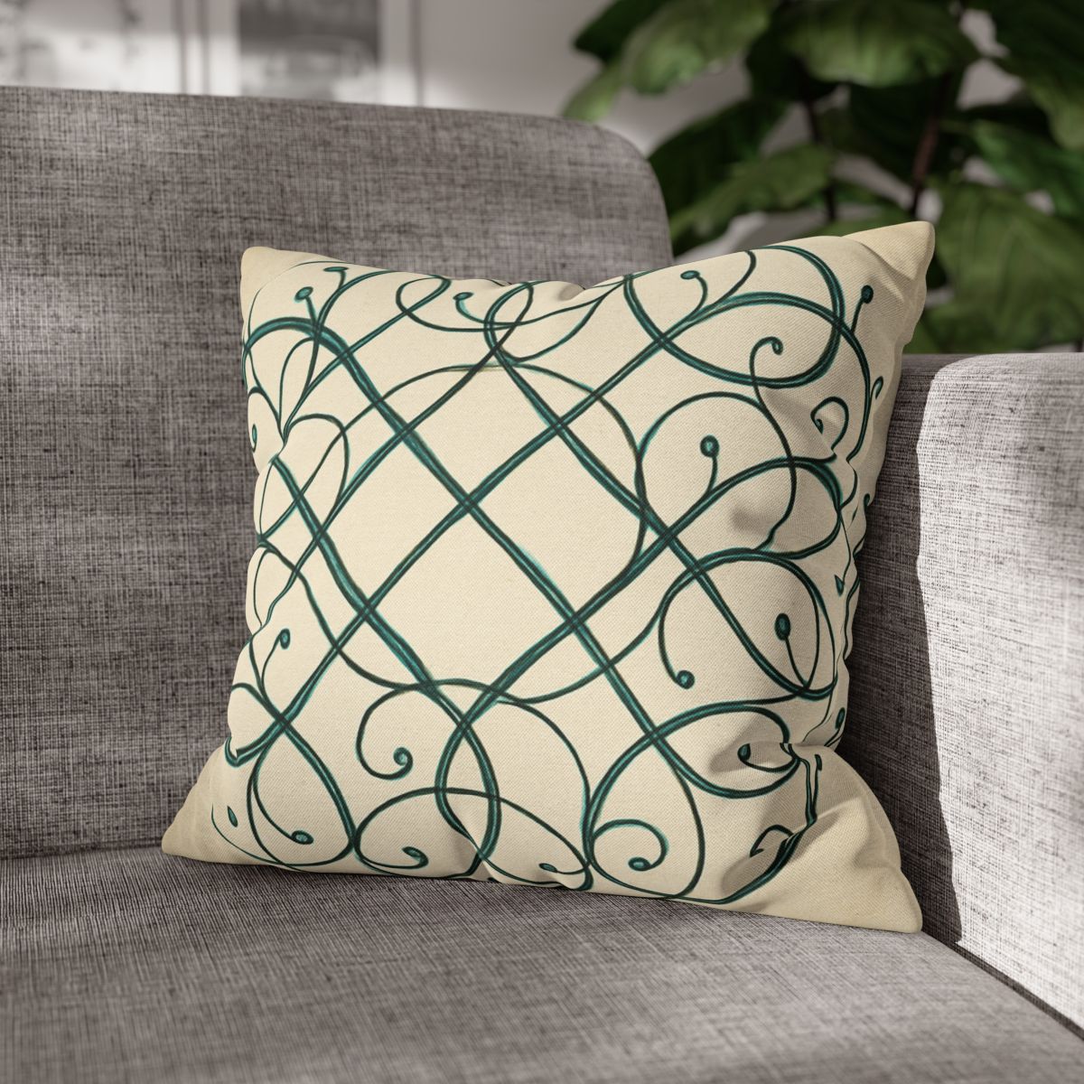 Vine Lattice Halo designer print pillow cases