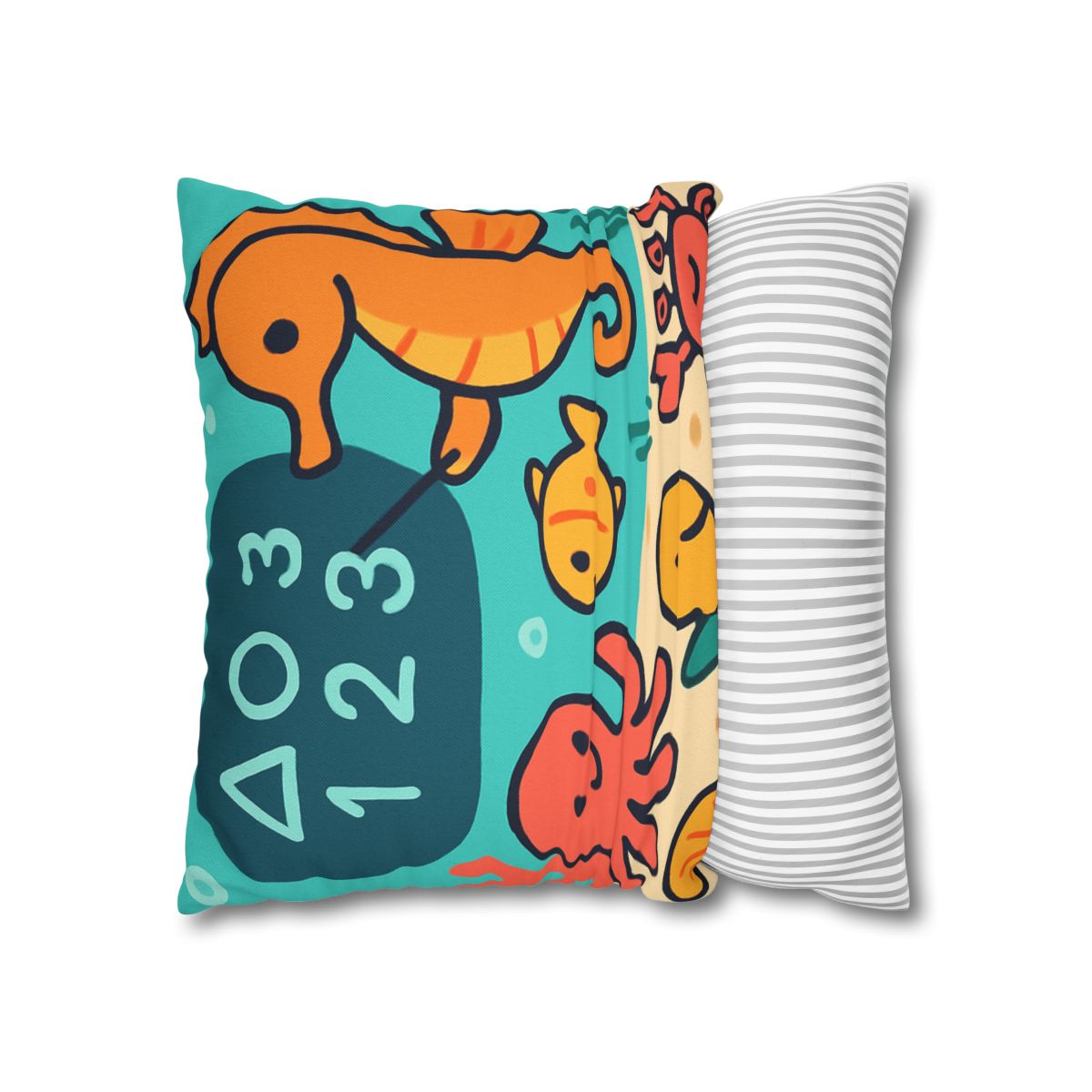 Coral Classroom With The Seahorse Teacher trendy patterned pillow cases