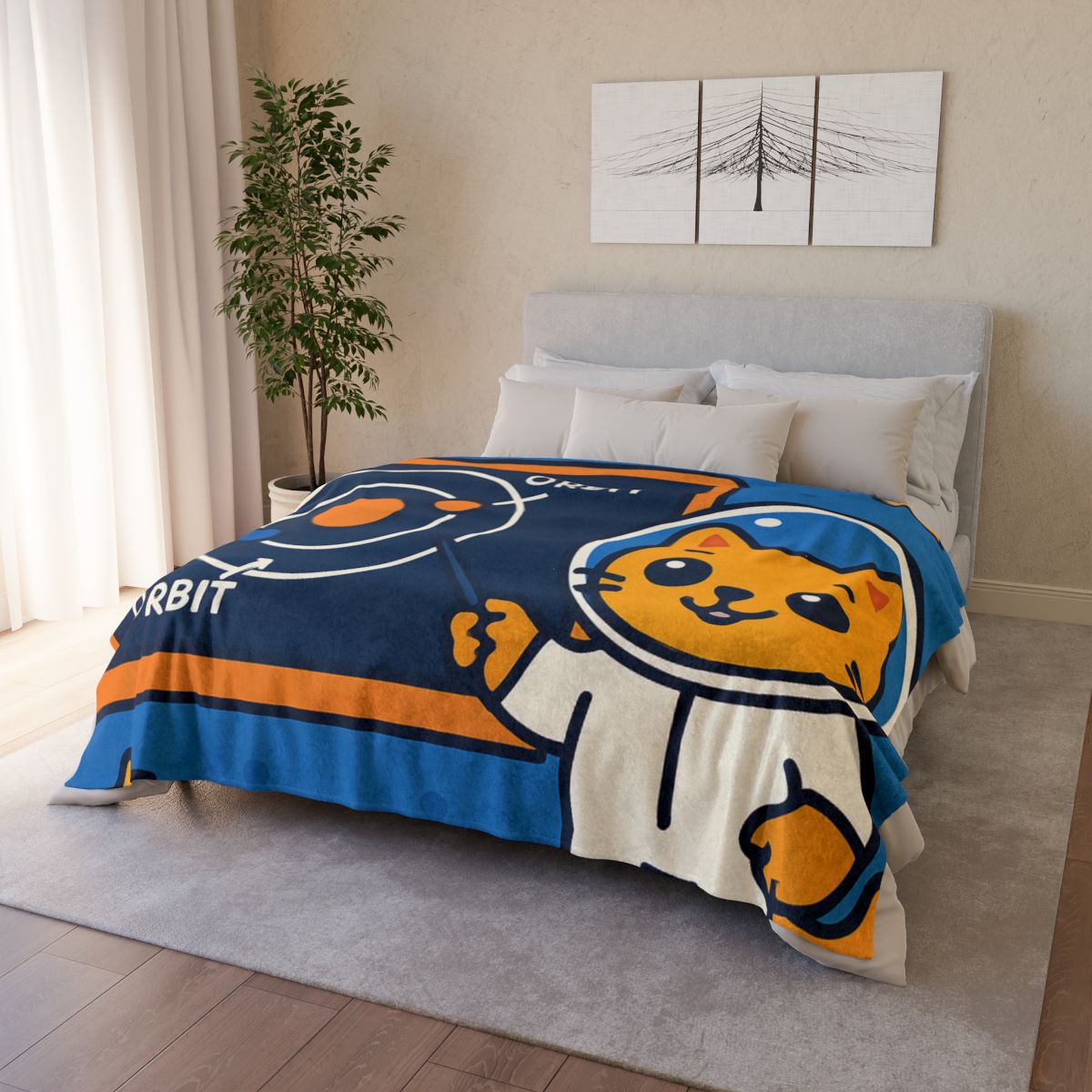 Comet Classroom Cat And The Orbit Chalkboard trendy patterned blankets