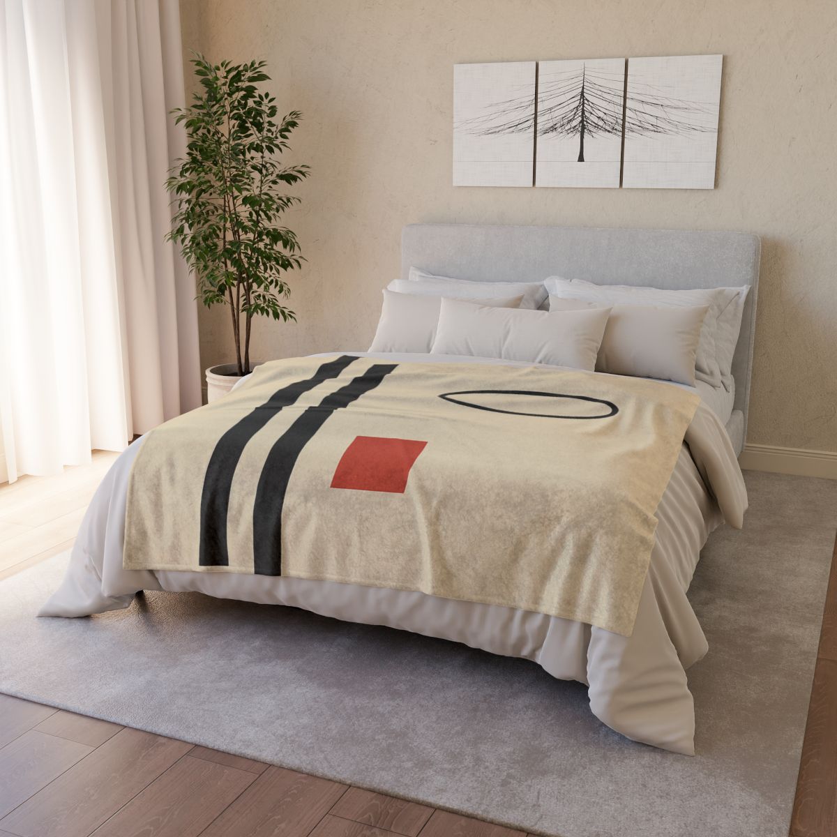 Aligned Posts With Floating Oval designer printed blankets