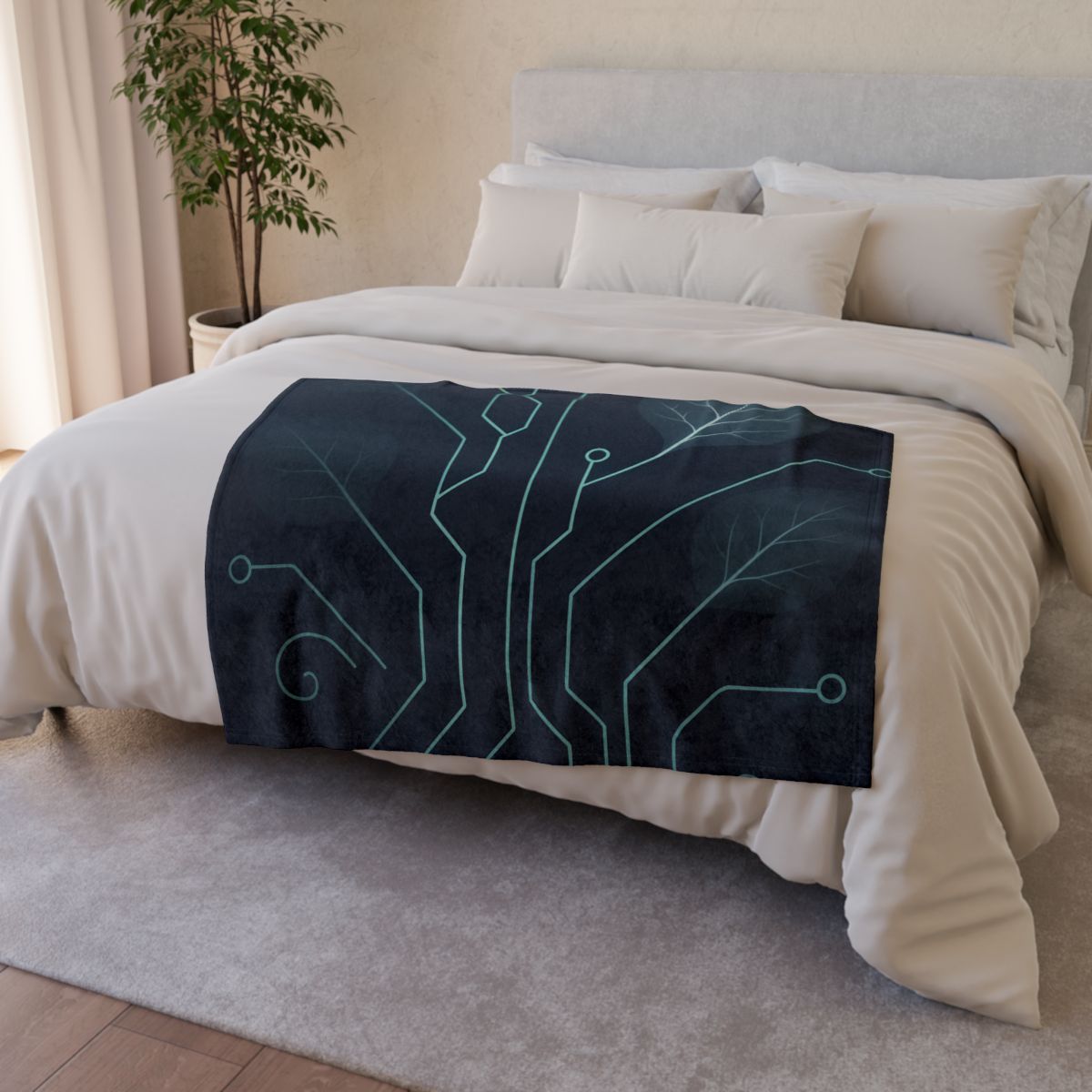 Vine Circuit Filigree soft fleece blankets
