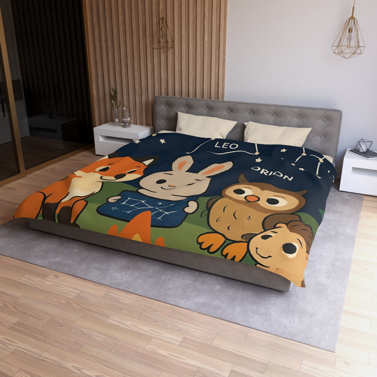 Constellation Campfire Critters custom duvets