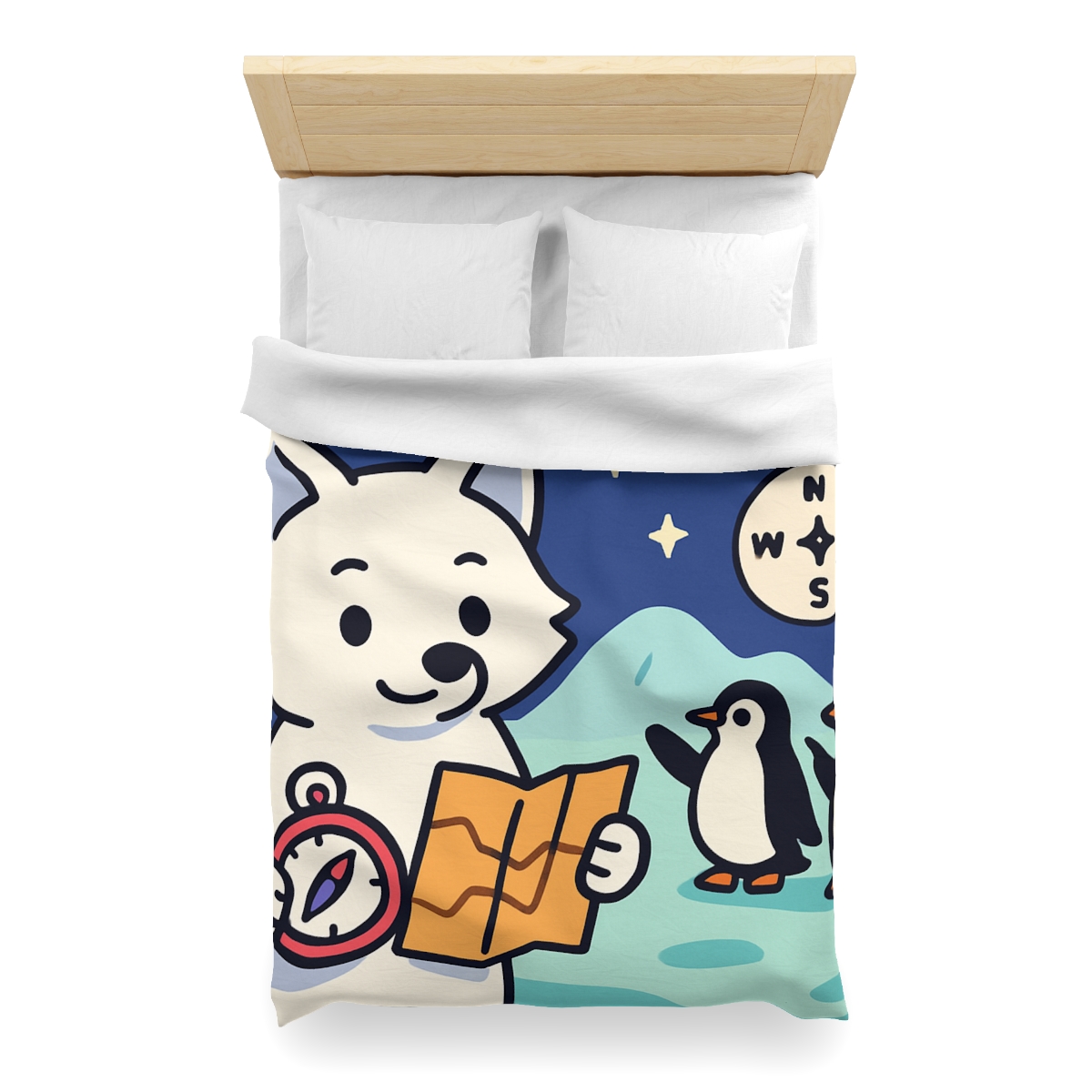 Aurora Fox And The Magnetic Map designer printed duvets