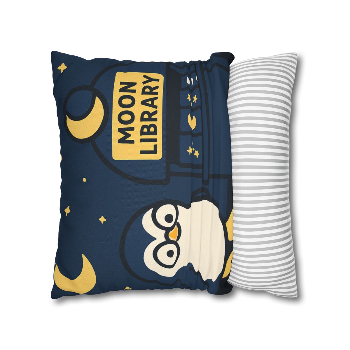 Moonlight Library Run By A Wise Penguin Astronomer designer print pillow cases