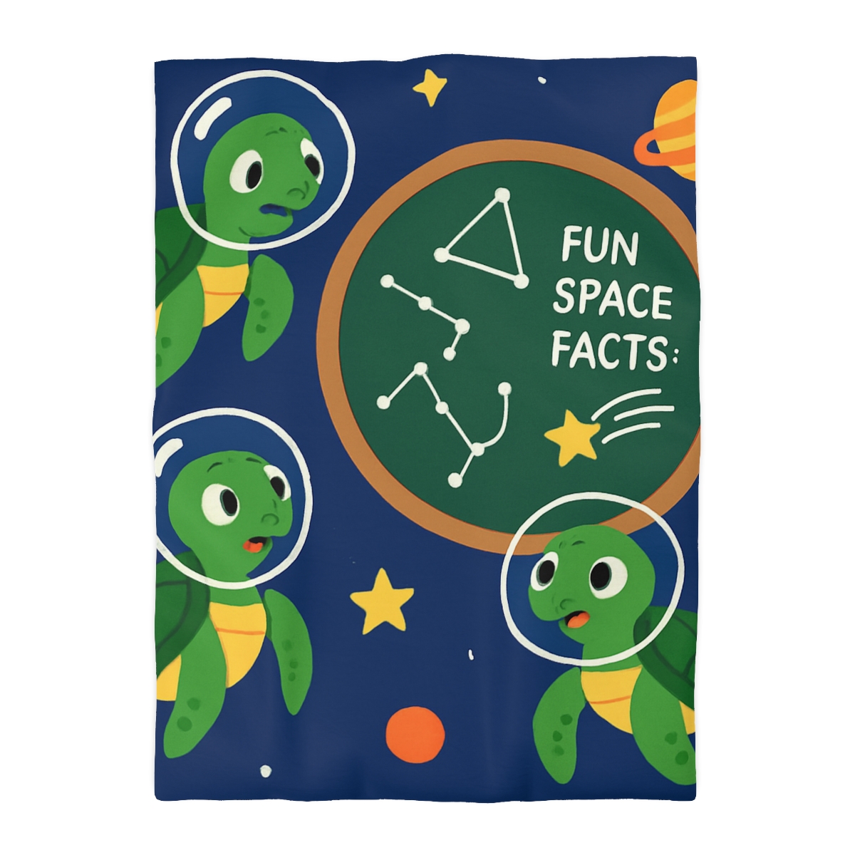 Space School Of Curious Sea Turtles soft comforter duvets