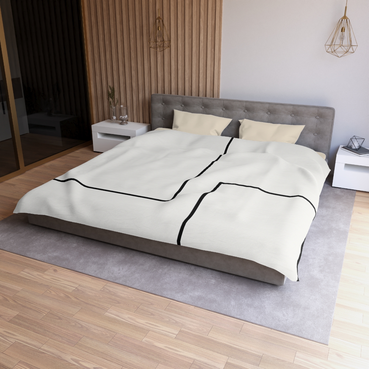 Offset Rectangle Pair With Anchor Line soft comforter duvets