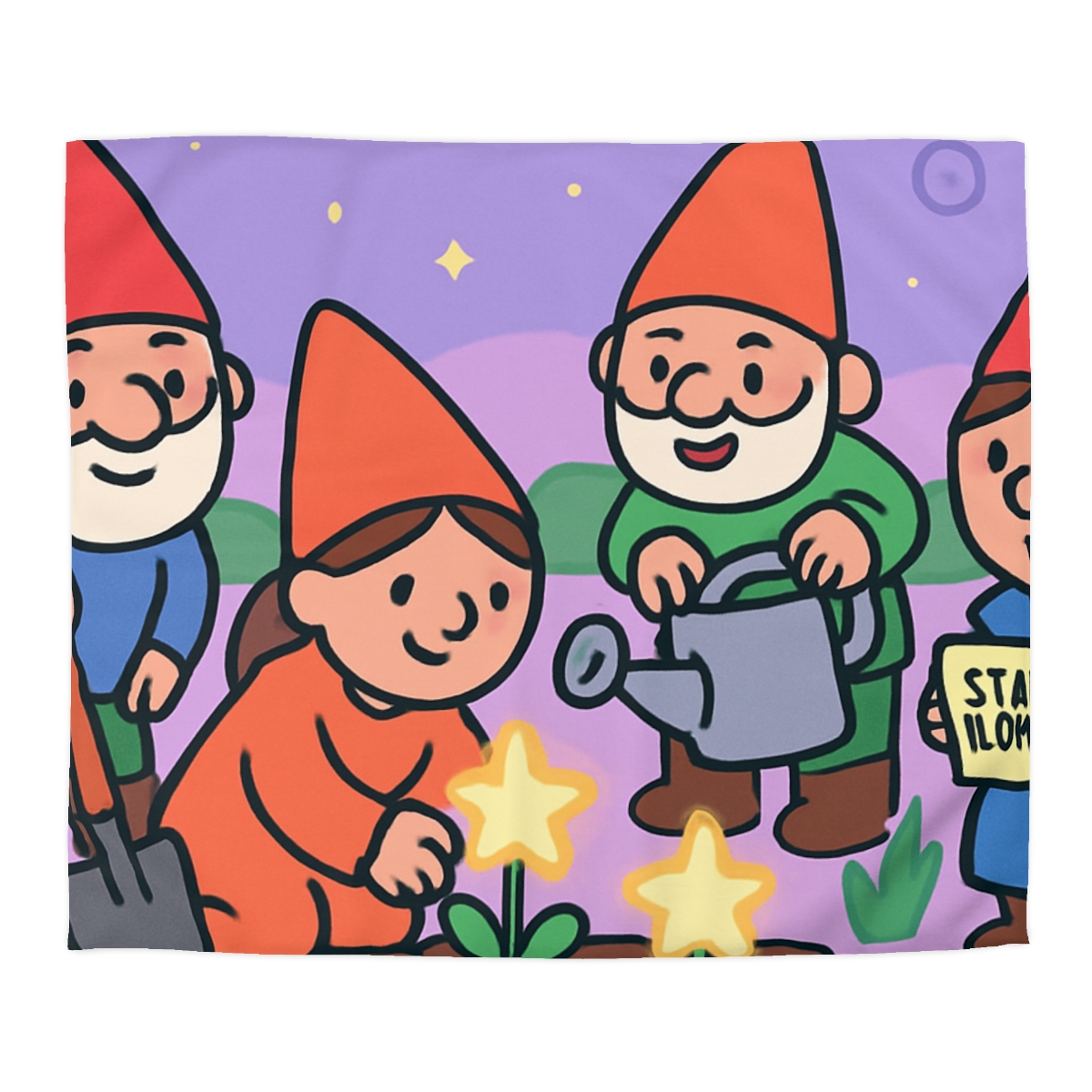 Galactic Garden Gnomes duvets for gifts