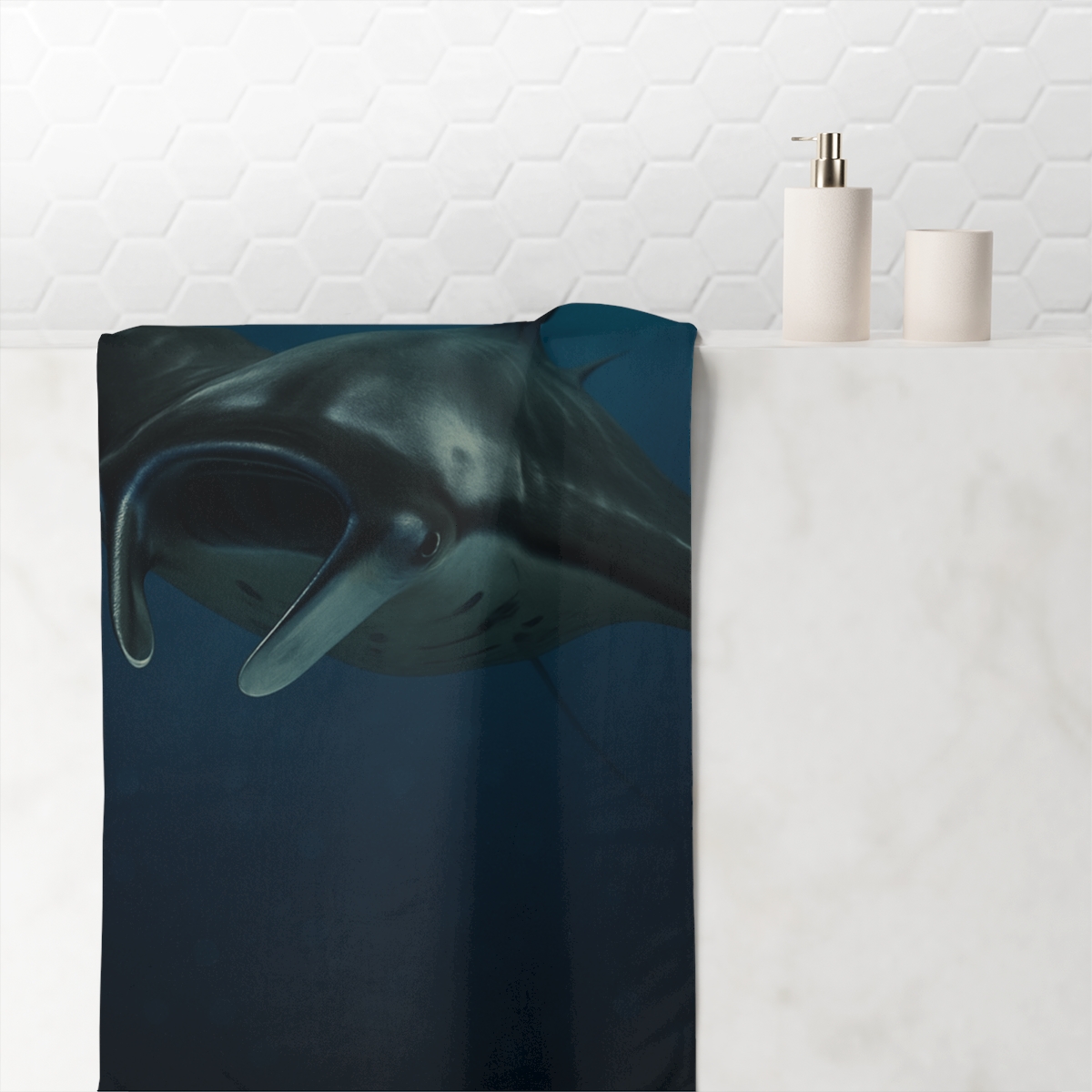 Gliding Silence Giant Manta Ray unique gift towels