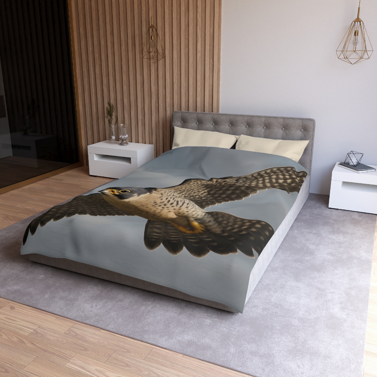 Sky Lance Peregrine Falcon personalized bedding duvets