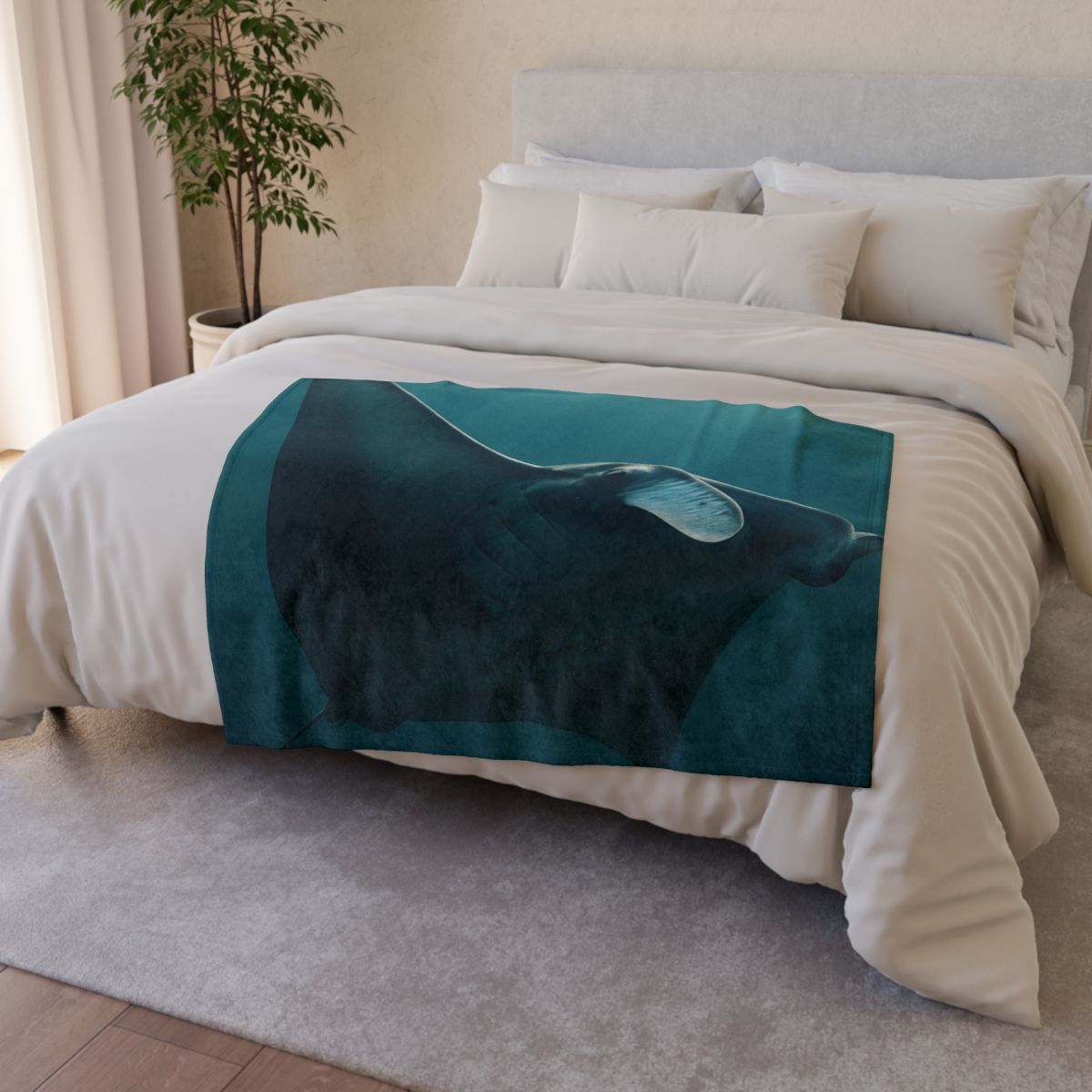 Glasswing Glide Manta Ray designer printed blankets