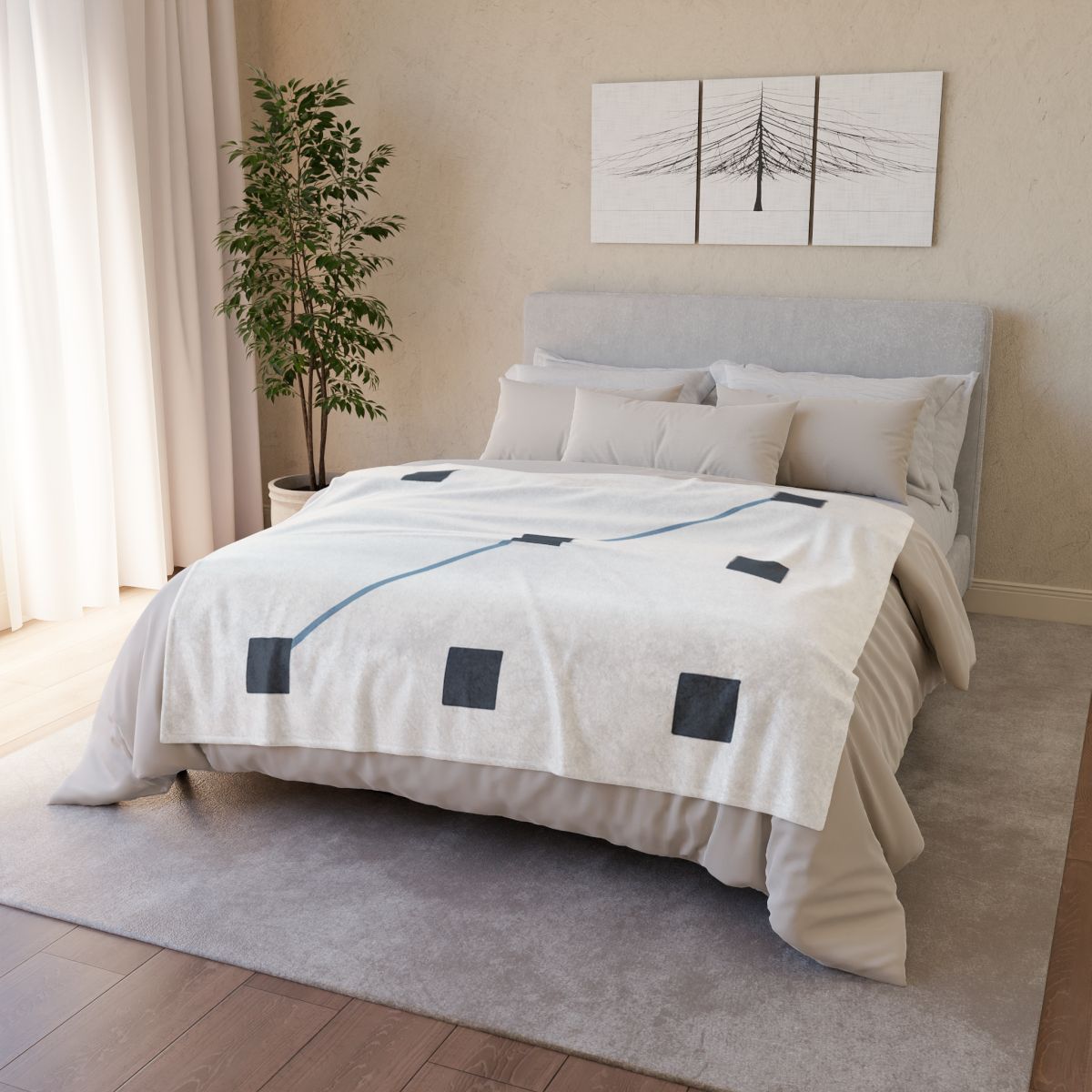 Diagonal Star Path Grid stylish throw blankets