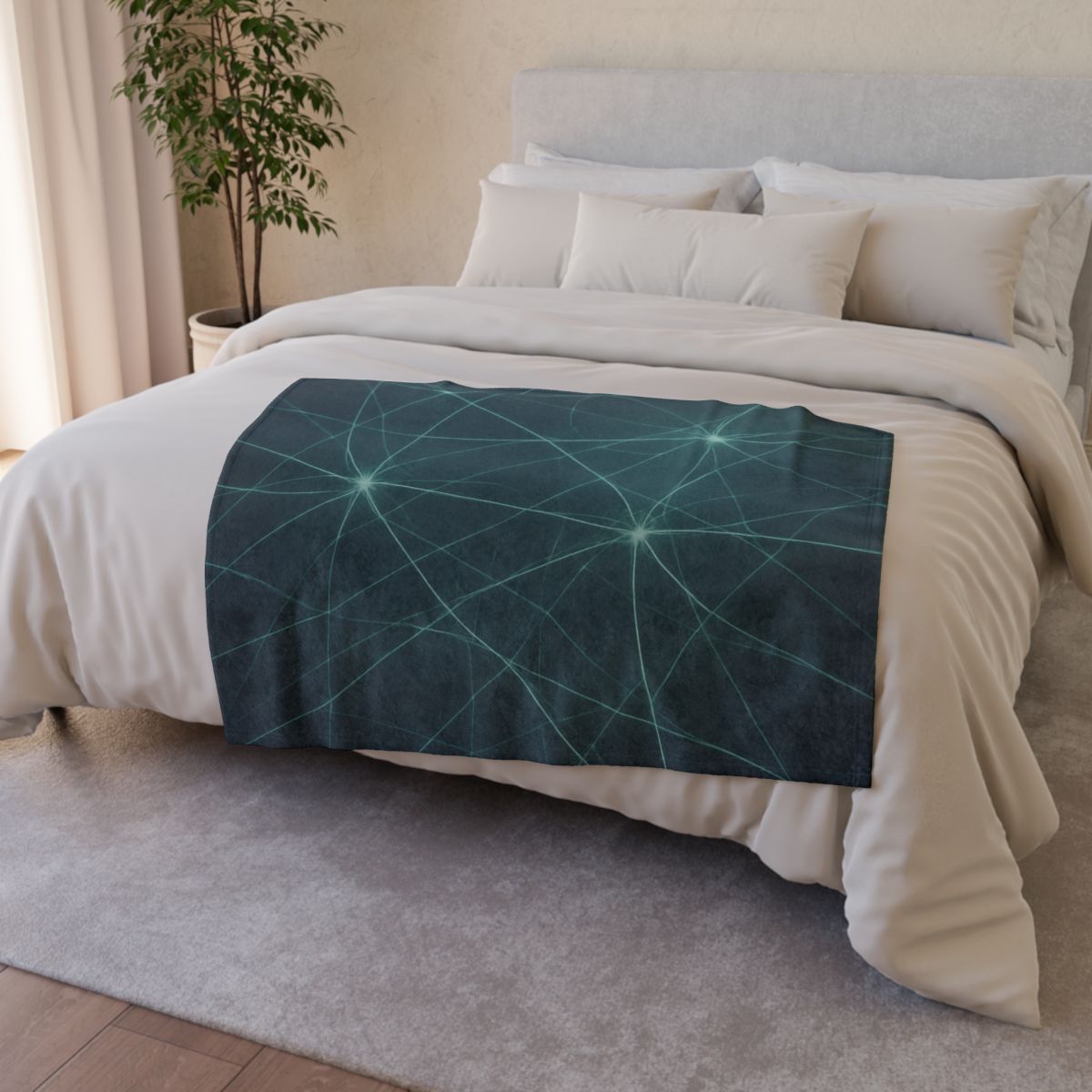 Cosmic Web Filament Glow soft fleece blankets